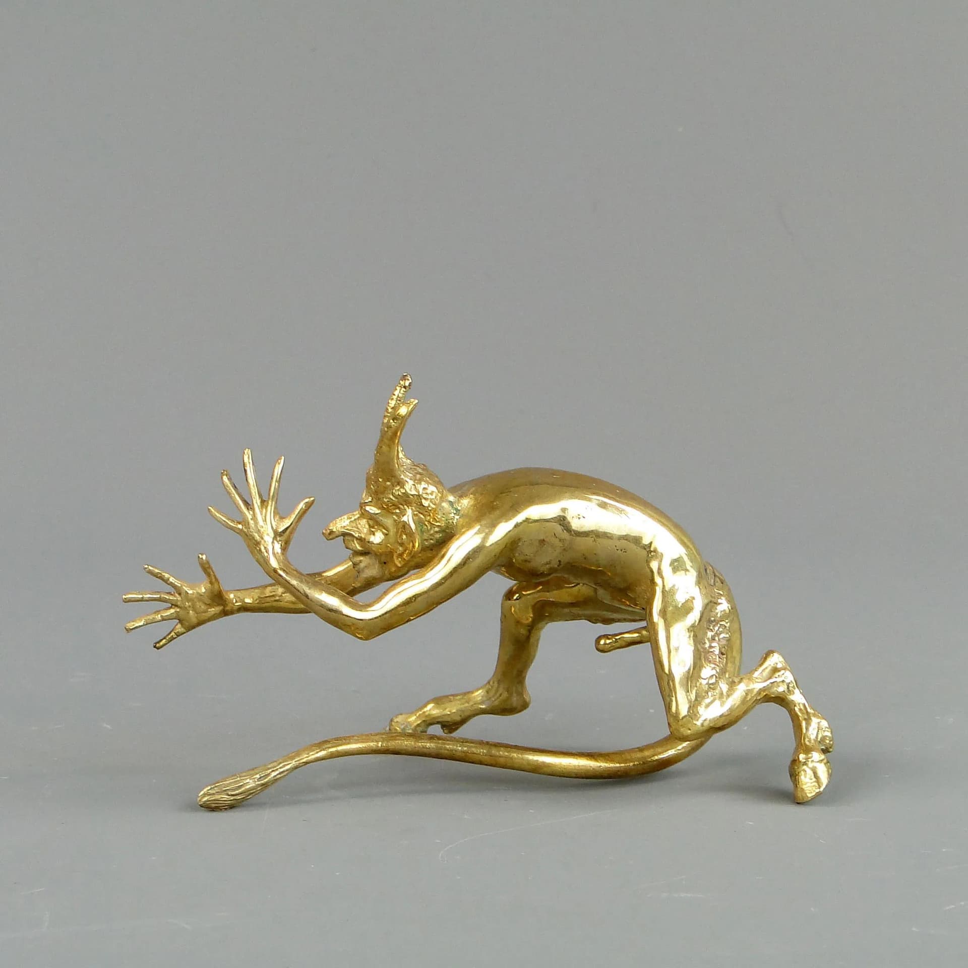 Figurine Dancing Mephisto, Art Nouveau, golden brass, Austria, early 20th c. - 31403