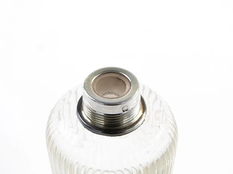 Flakon na perfumy, szkło kryształowe transparentne, srebro, Sormani Paris, Francja, początek XX w. - 31401