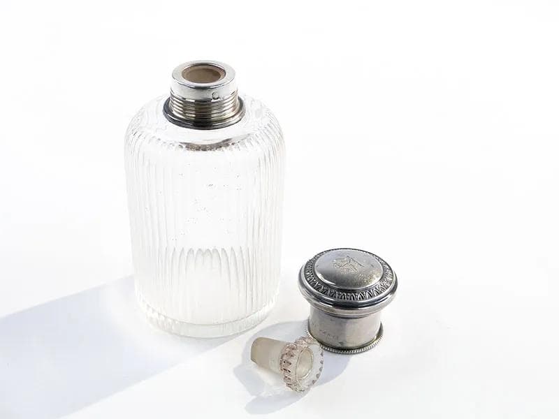 Flakon na perfumy, szkło kryształowe transparentne, srebro, Sormani Paris, Francja, początek XX w. - 31400