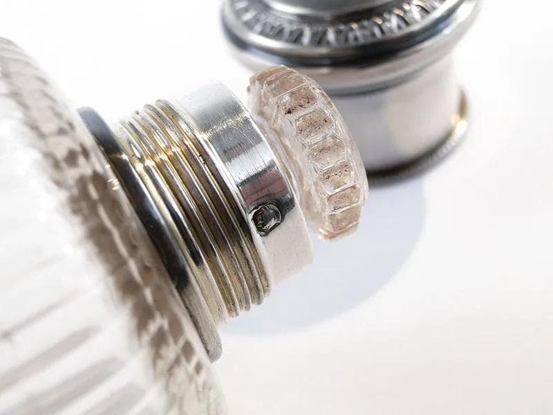 Flakon na perfumy, szkło kryształowe transparentne, srebro, Sormani Paris, Francja, początek XX w. - 31398