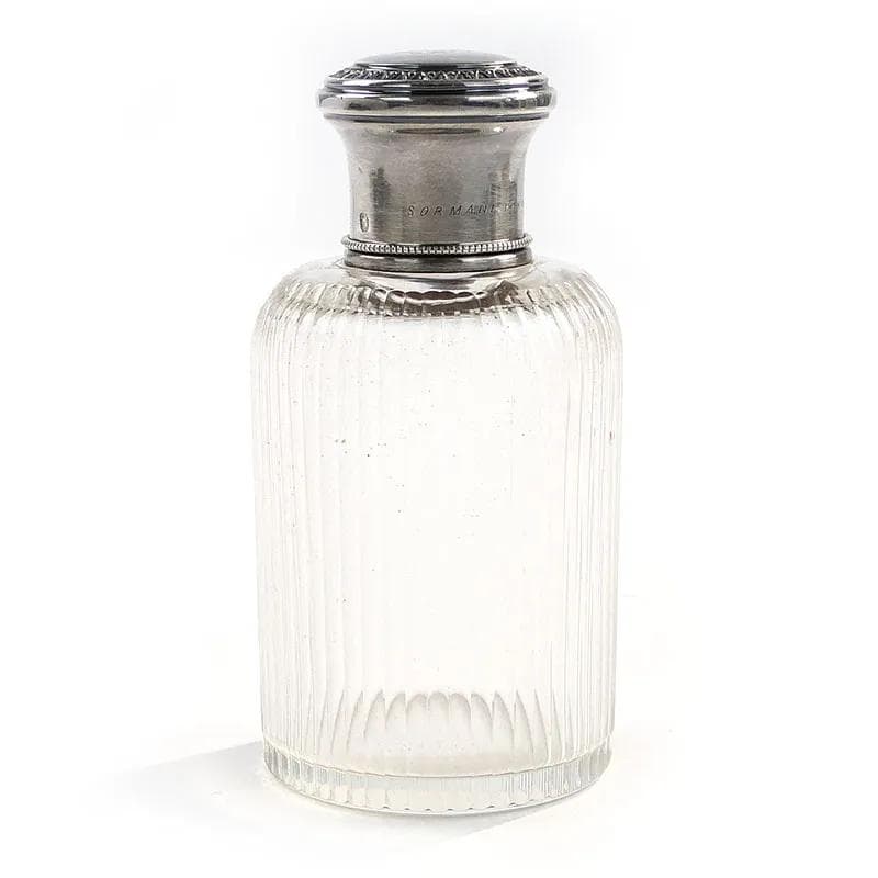 Flakon na perfumy, szkło kryształowe transparentne, srebro, Sormani Paris, Francja, początek XX w. - 31393