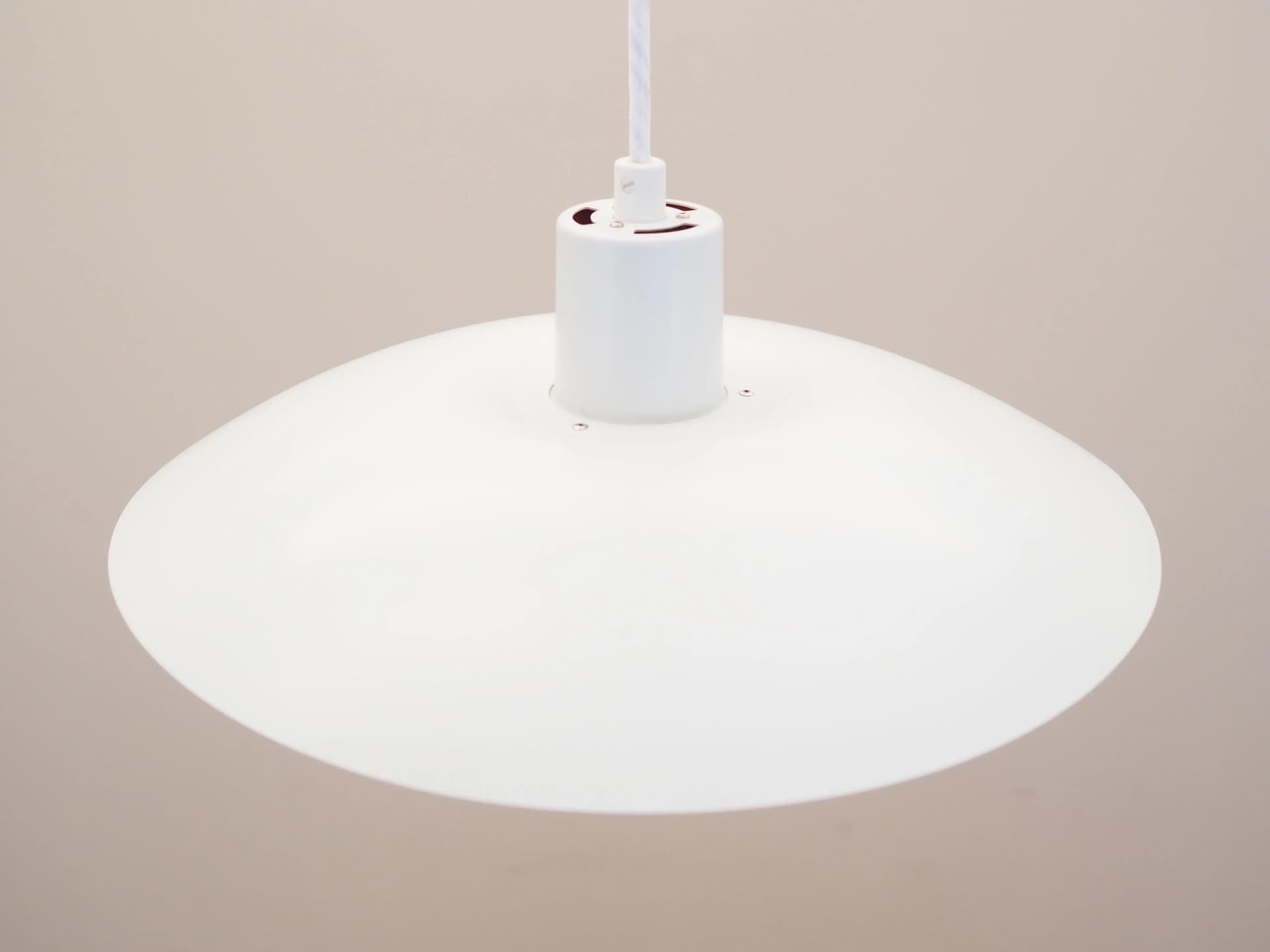 Pendant lamp PH 4/3, white metal, by P. Henningsen, Louis Poulsen, Denmark, 1960s. - 31446