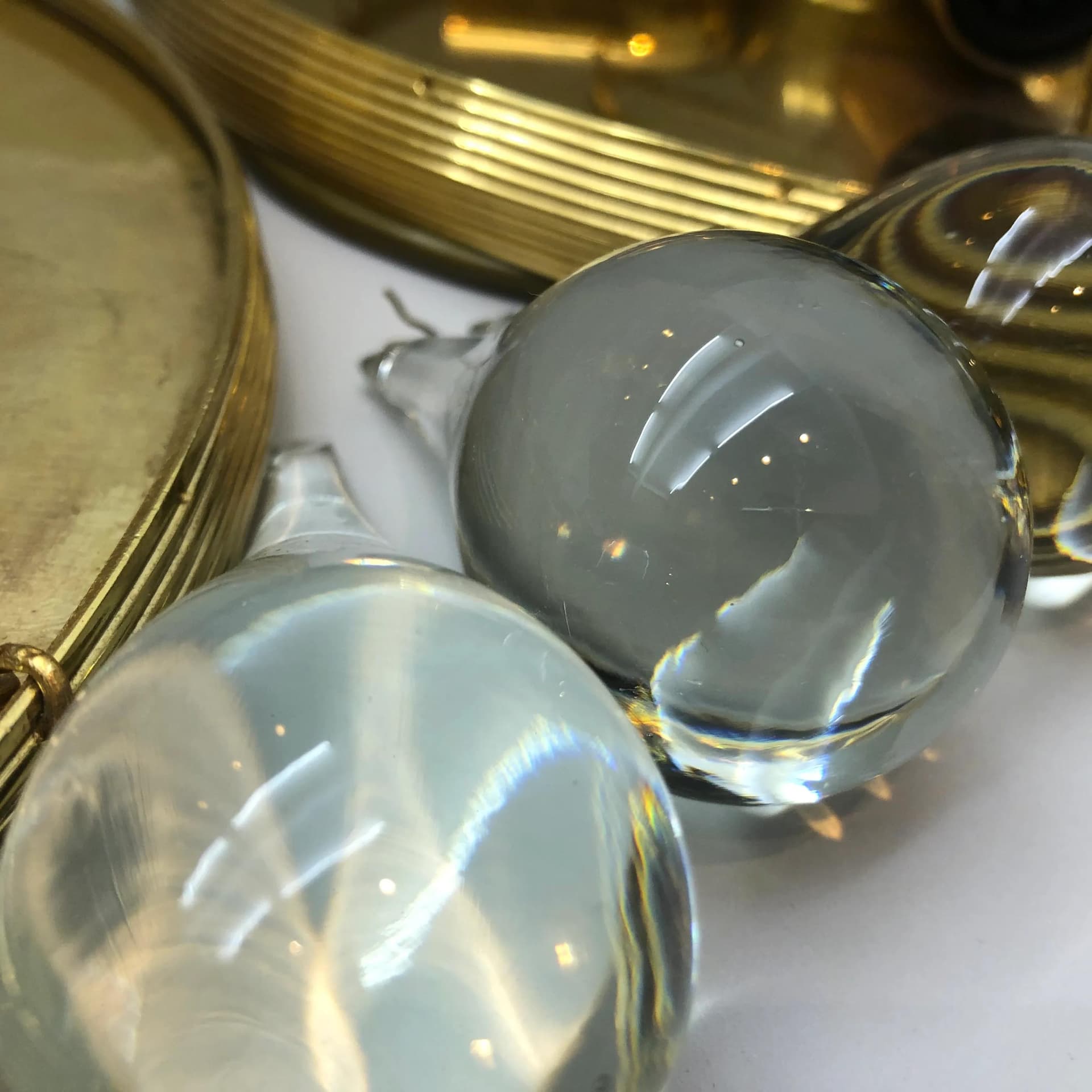 Gilded Brass Ceiling Lamp with Murano Glass Drops, by C. Palme, Germany, 1970s - 31527