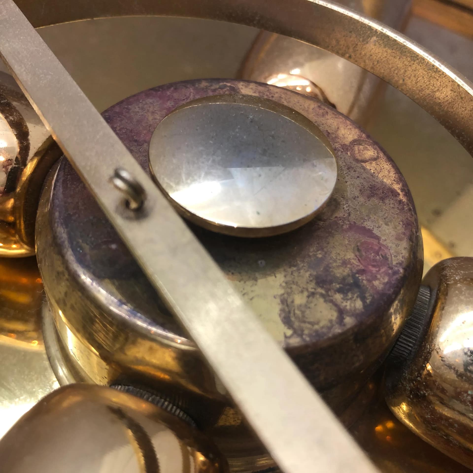 Gilded Brass Ceiling Lamp with Murano Glass Drops, by C. Palme, Germany, 1970s - 31523