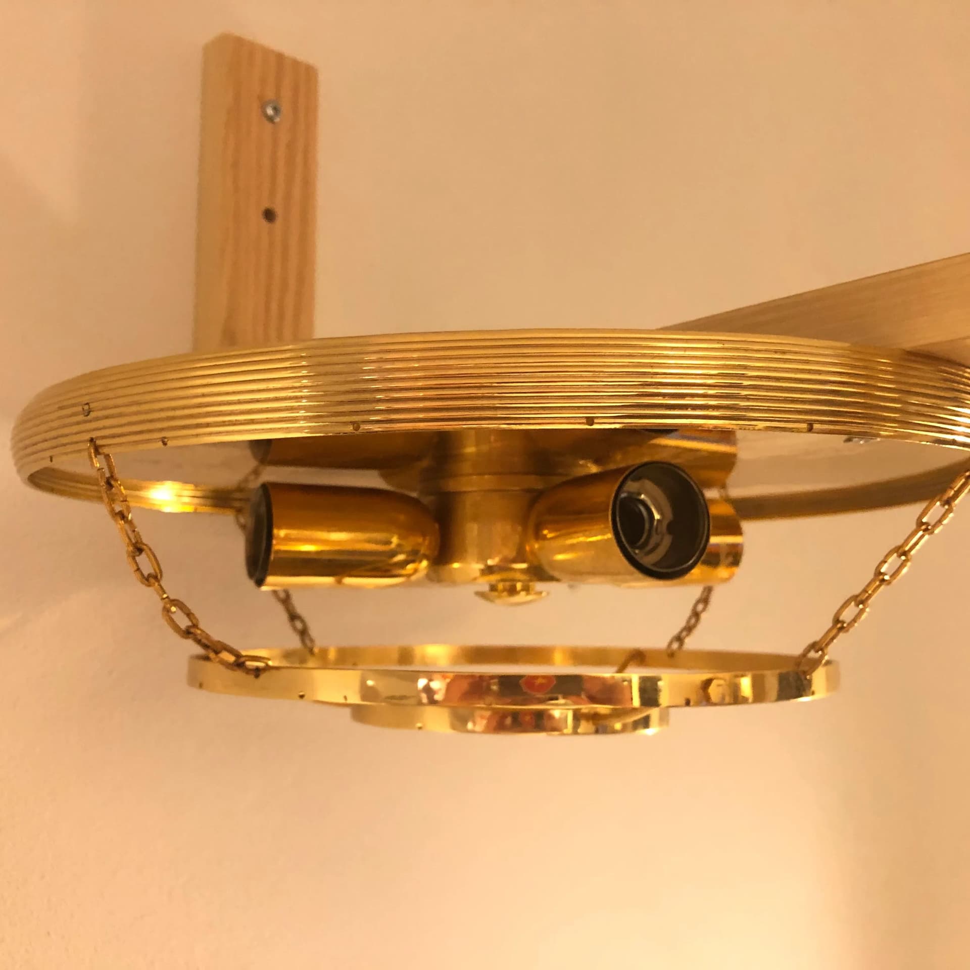 Gilded Brass Ceiling Lamp with Murano Glass Drops, by C. Palme, Germany, 1970s - 31530