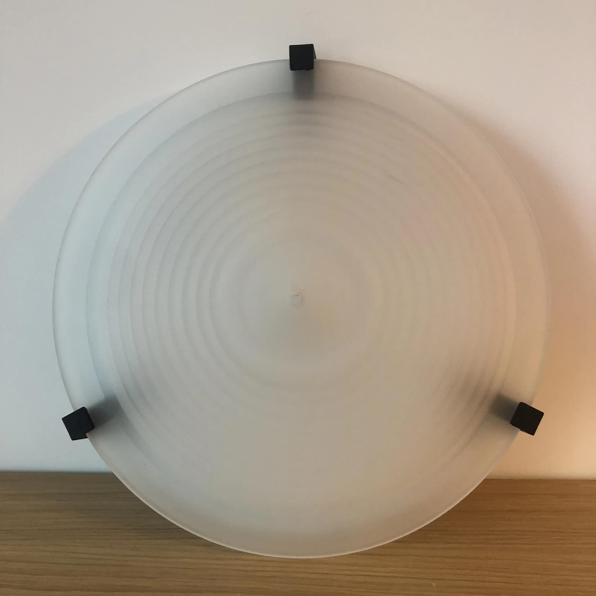 Plafon, szkło białe, stal czarna, Ikea, Szwecja, lata 90. - 31521