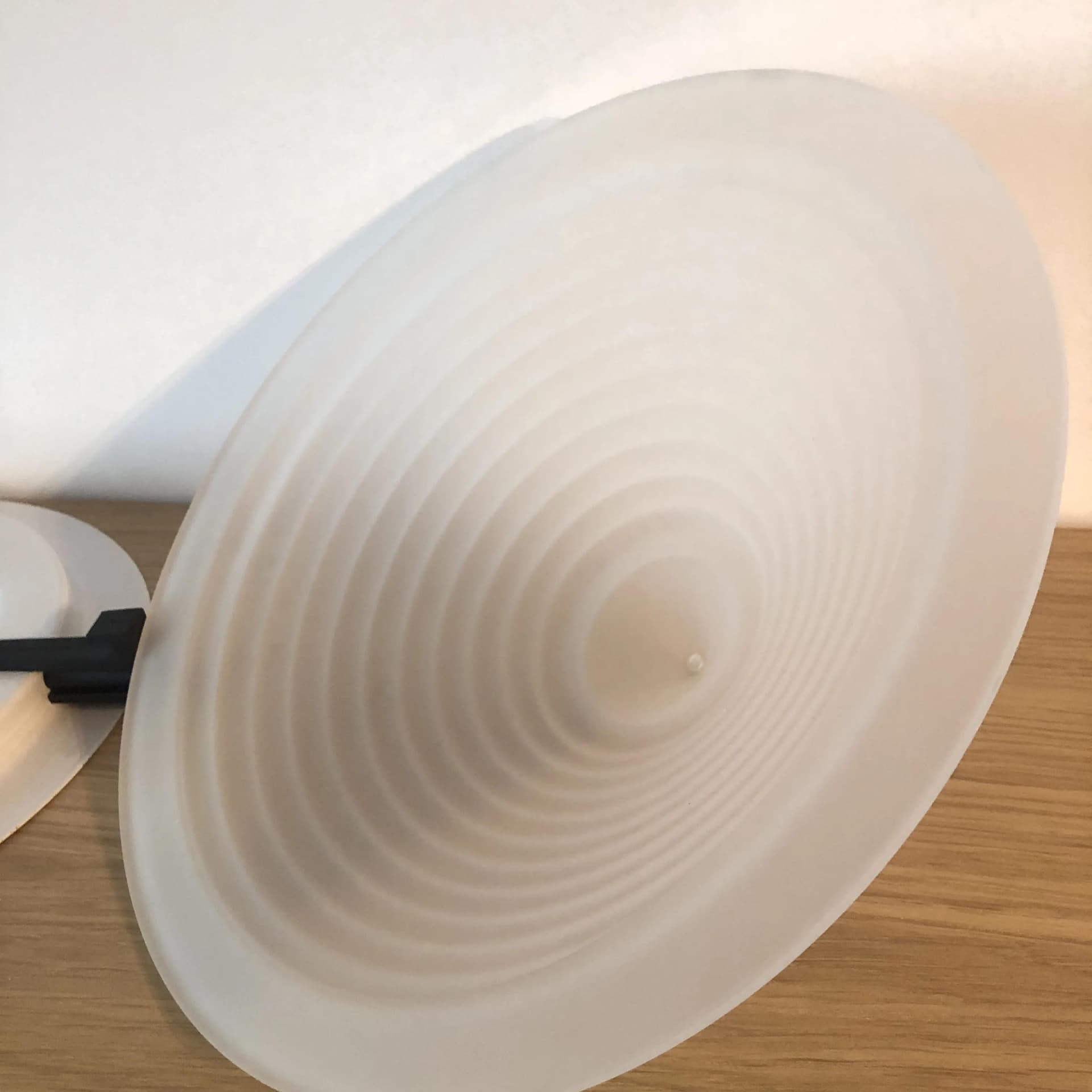 Plafon, szkło białe, stal czarna, Ikea, Szwecja, lata 90. - 31517