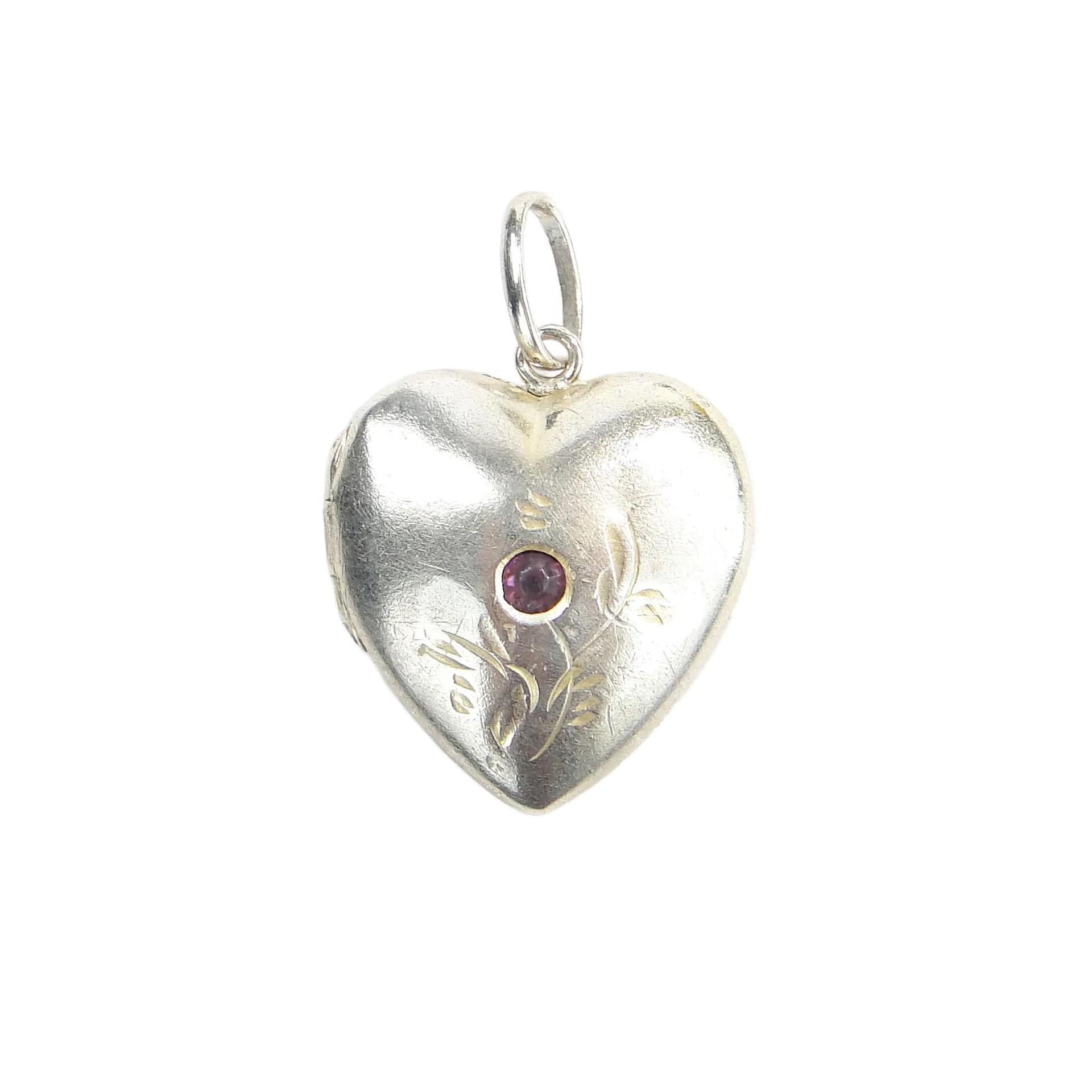 Sekretnik serce, srebro, ametyst, Litwa, lata 60.