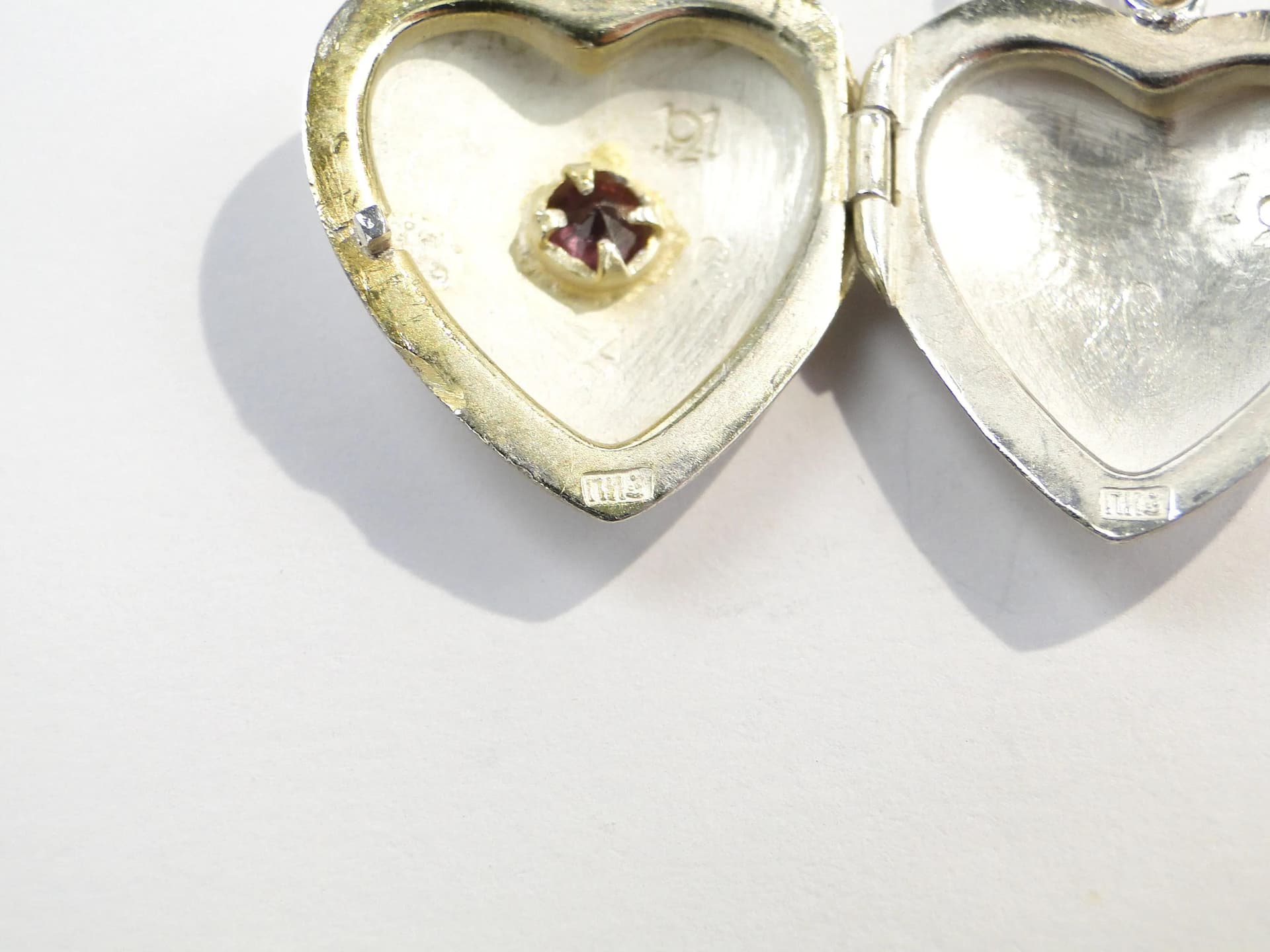 Sekretnik serce, srebro, ametyst, Litwa, lata 60. - 31565