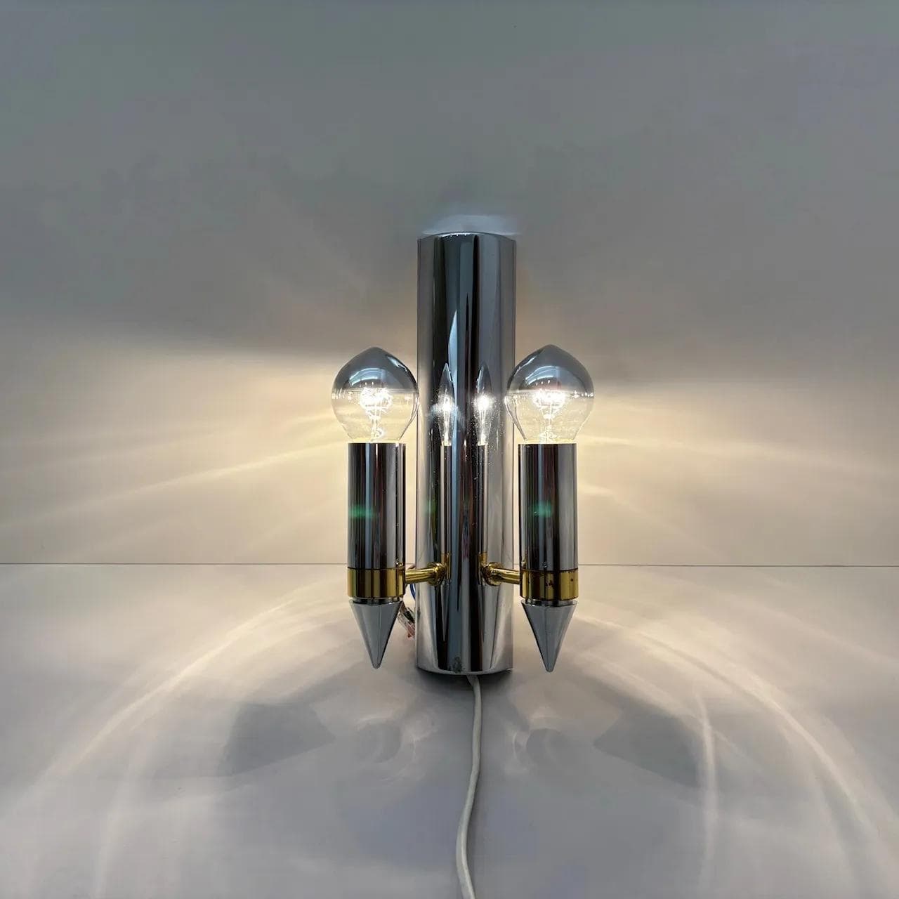 Para kinkietów Art Deco, metal srebrny, TZ Schmitz Leuchten, Niemcy, lata 70. - 31498