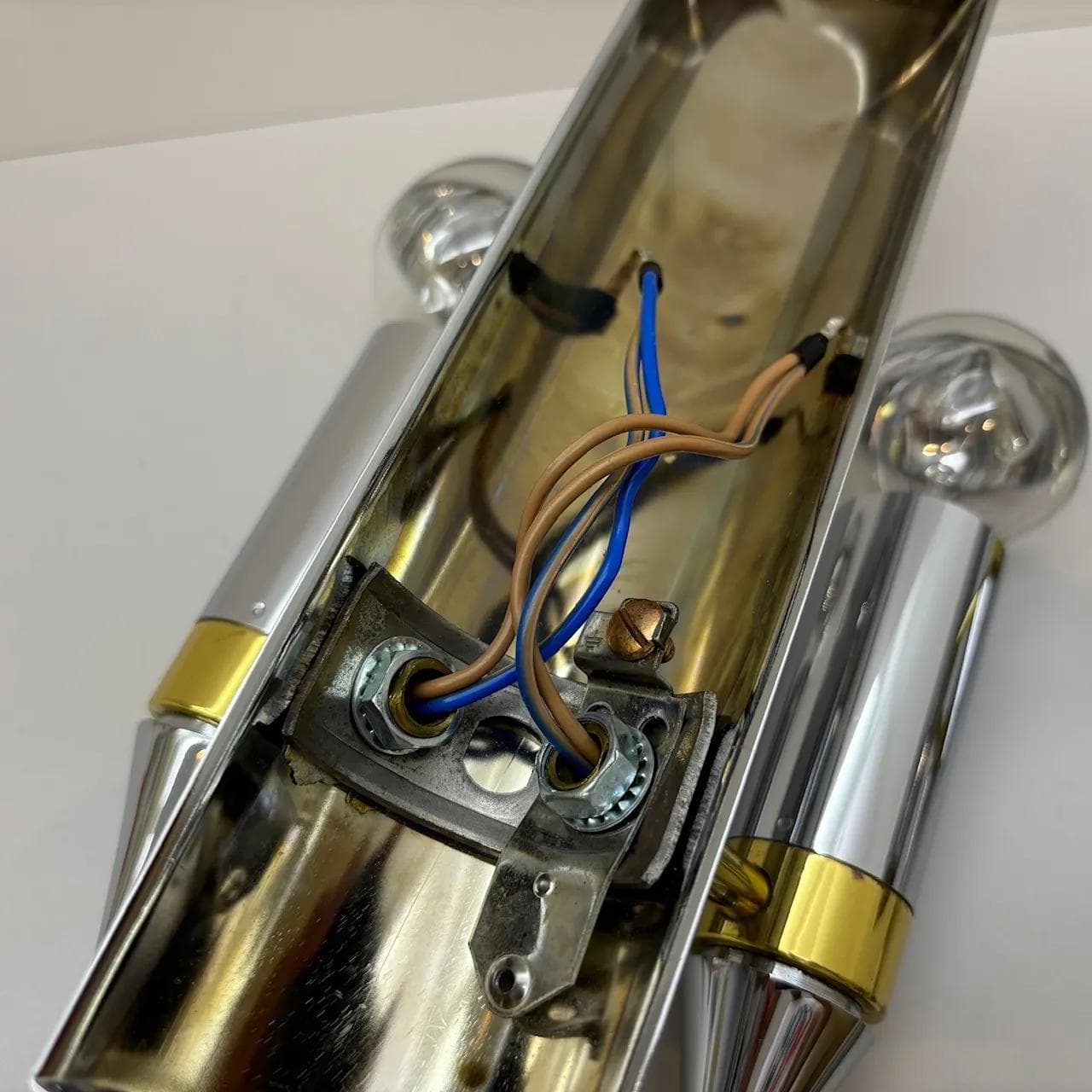 Para kinkietów Art Deco, metal srebrny, TZ Schmitz Leuchten, Niemcy, lata 70. - 31499