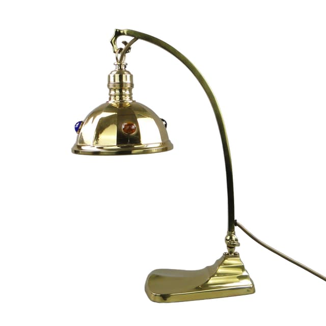 Desk lamp, Art Nouveau, golden brass, Sweden, early 20th c. - DIMENSION