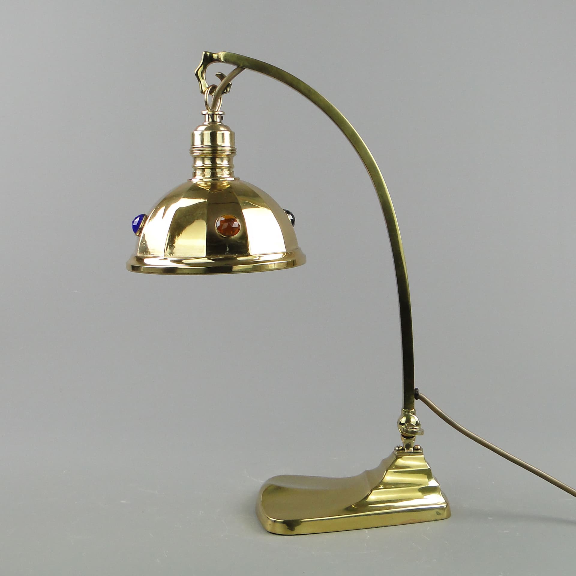 Desk lamp, Art Nouveau, golden brass, Sweden, early 20th c. - 3741