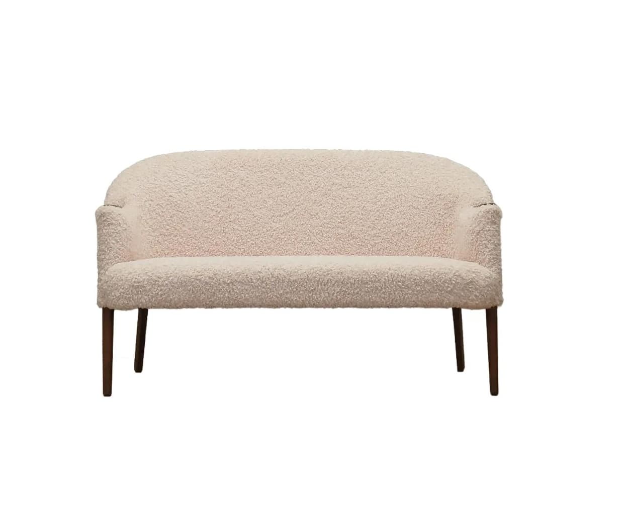 Sofa, beżowy, bouclé, drewno bukowe, Dania, lata 70.