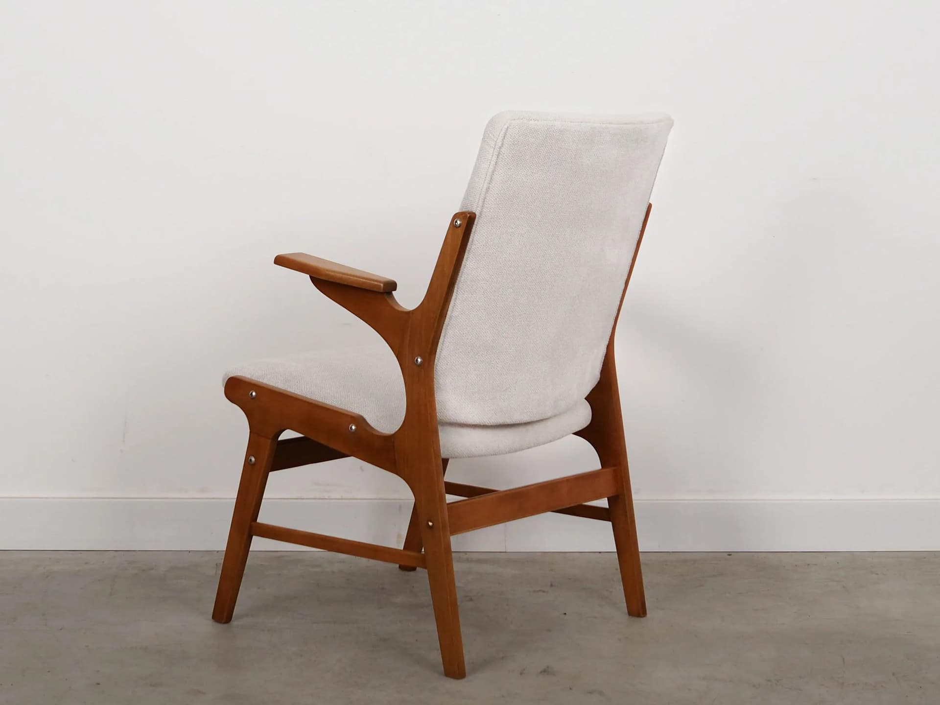 Armchair, beech white, by A. Hovmand-Olsen, Denmark, 1960s. - 31598