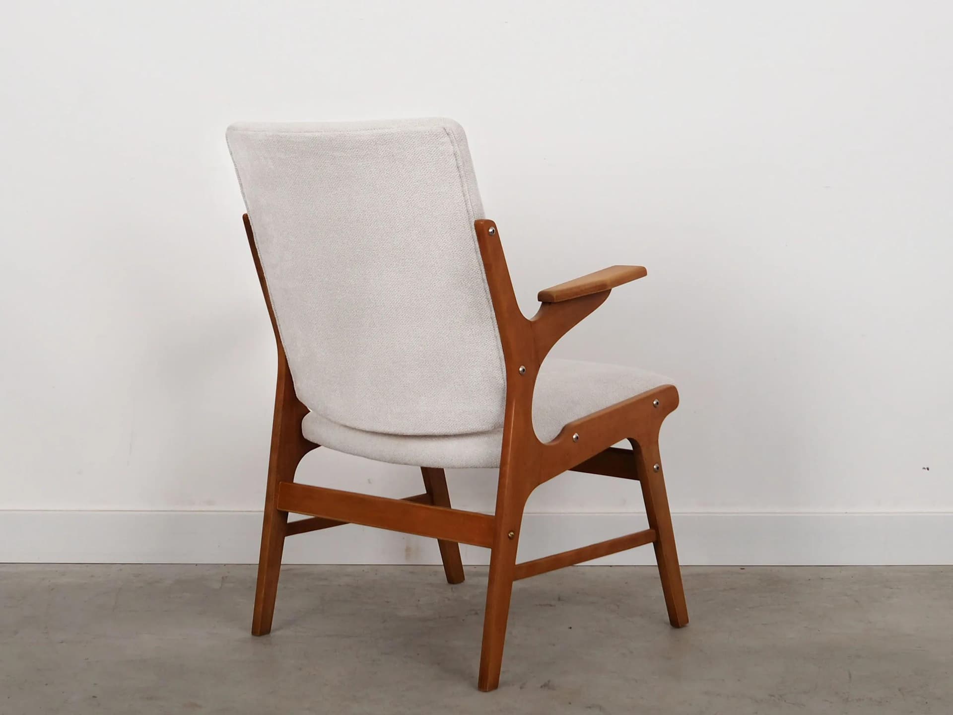 Armchair, beech white, by A. Hovmand-Olsen, Denmark, 1960s. - 31599