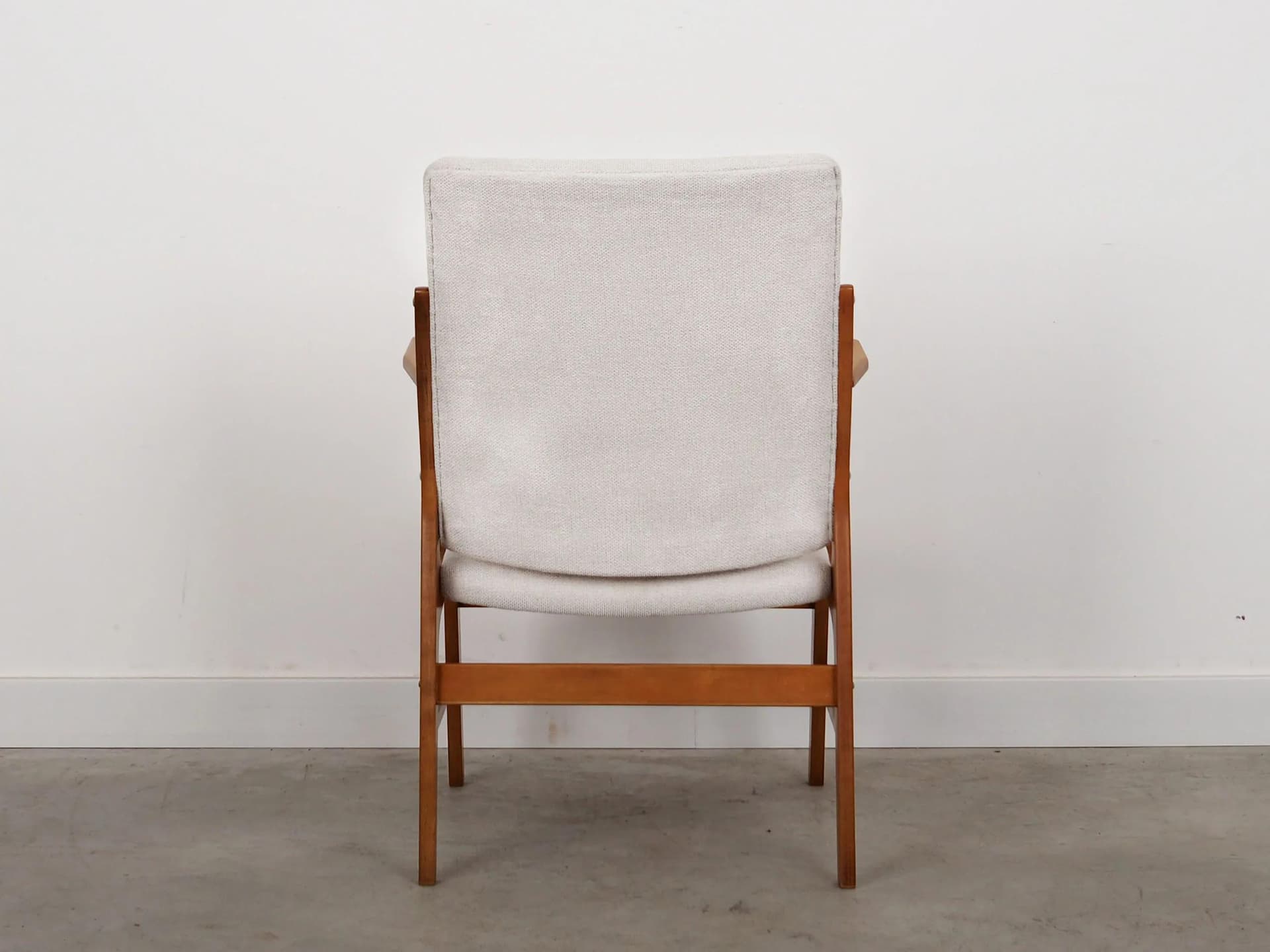 Armchair, beech white, by A. Hovmand-Olsen, Denmark, 1960s. - 31600