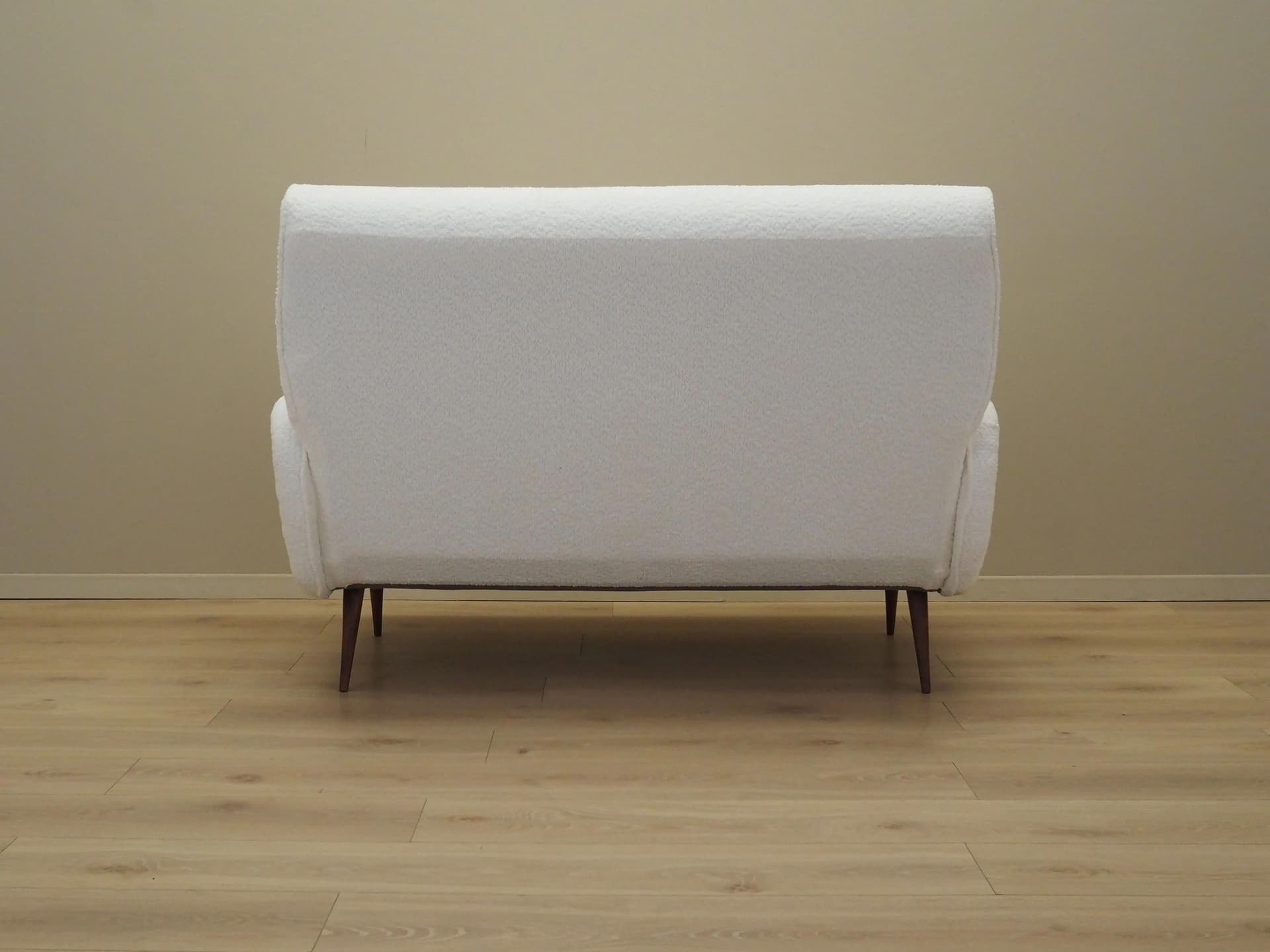 Sofa, biała, tkanina, drewno, Włochy, lata 70. - 31861