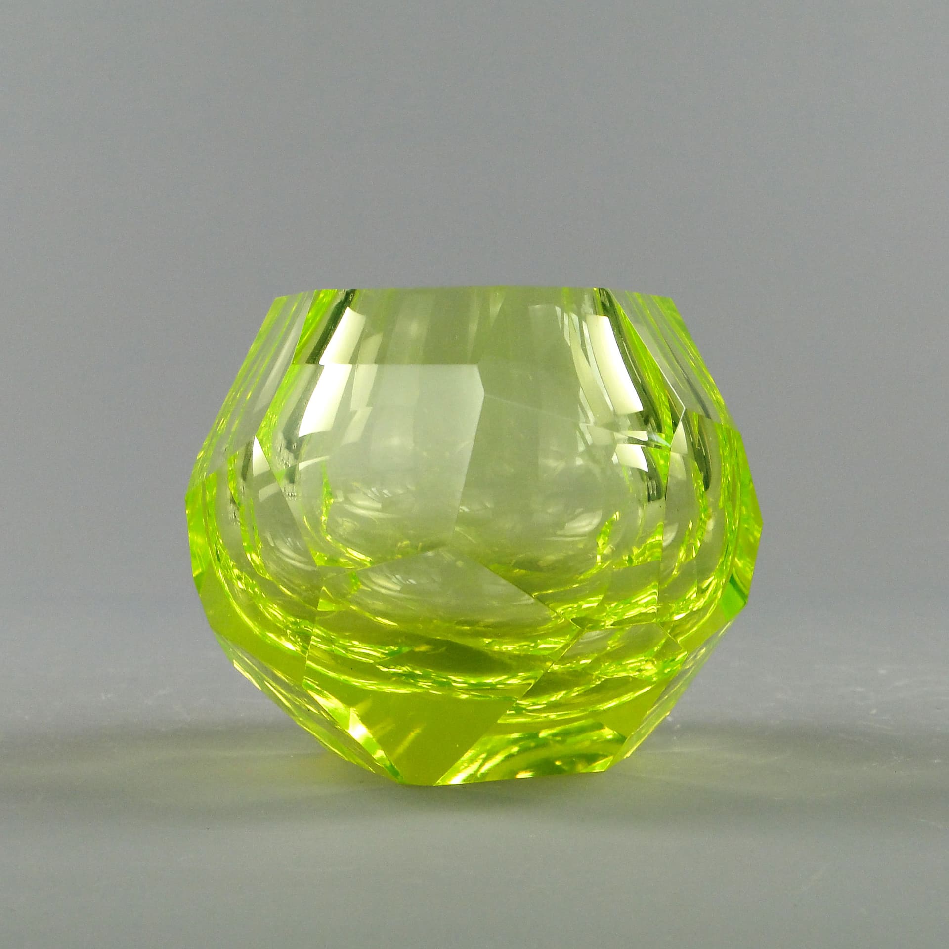 Vase, yellow glass, by L. Jaburek, Czech Republic, 21st c. - 3756