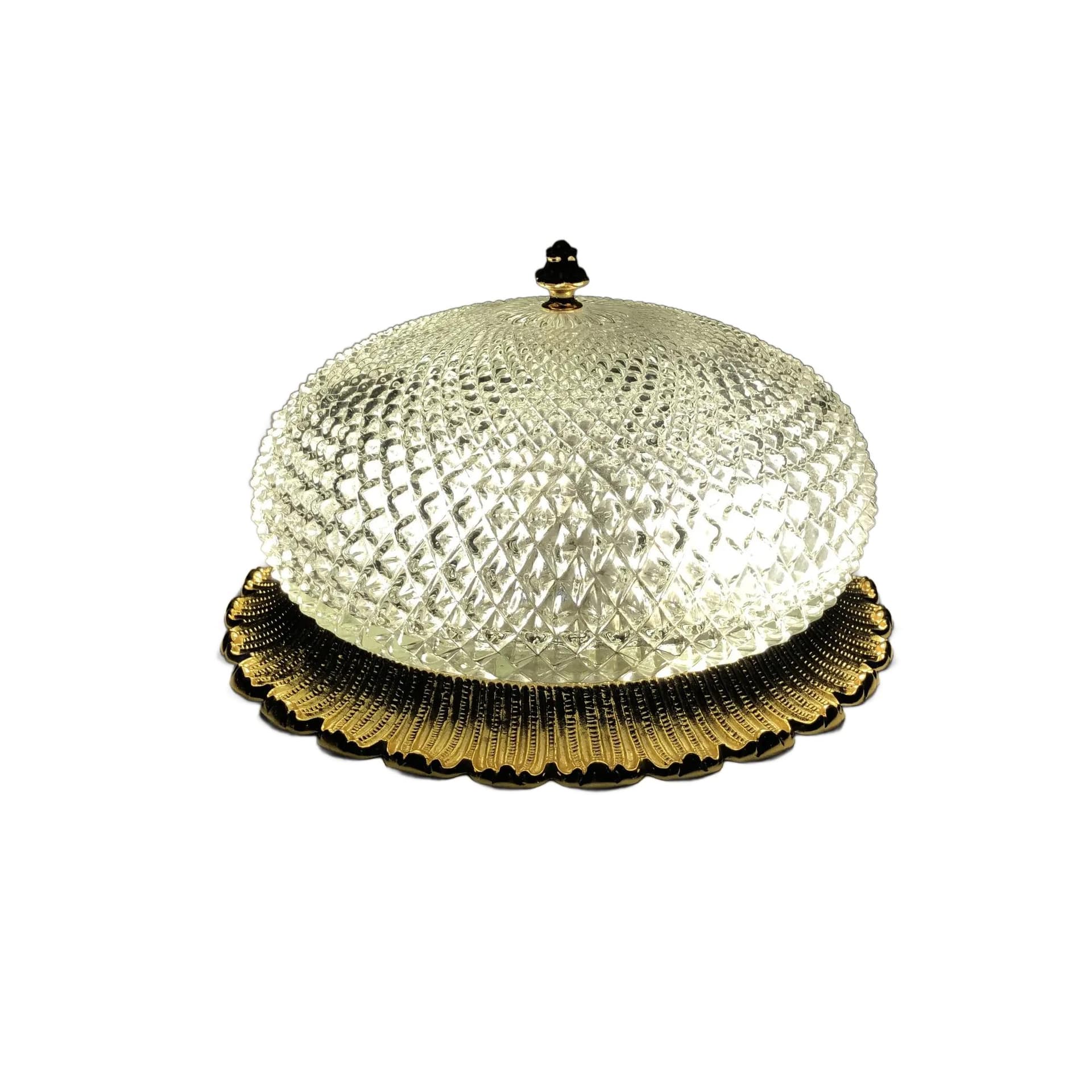 Plafon, złoty, mosiądz szkło, Glashutte Limburg, Niemcy, lata 80.