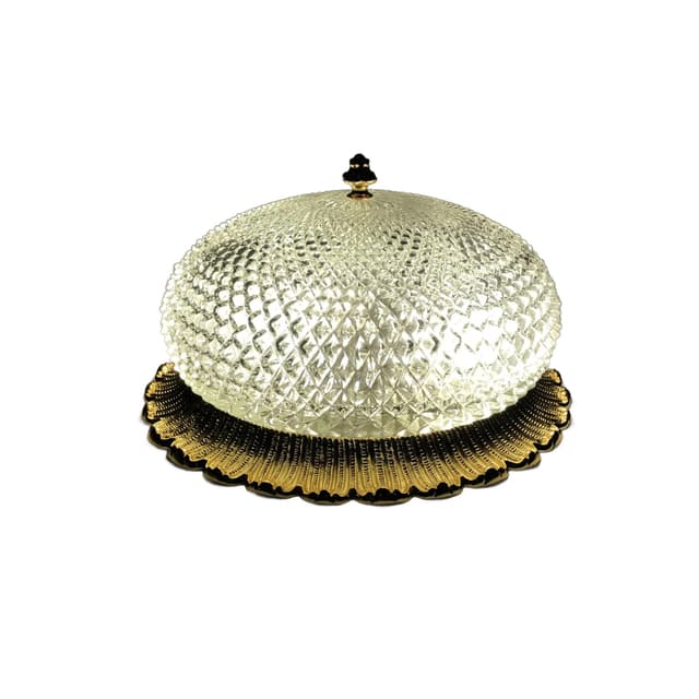 Plafon, złoty, mosiądz szkło, Glashutte Limburg, Niemcy, lata 80. - WYMIARY