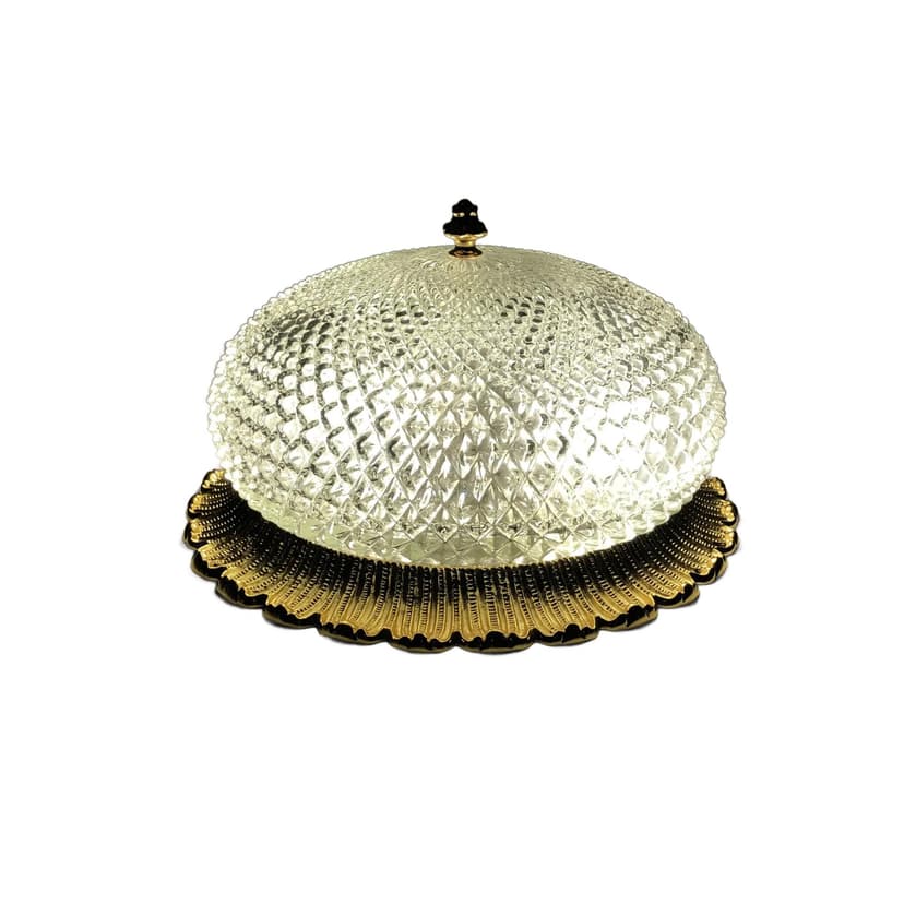 Plafon, złoty, mosiądz szkło, Glashutte Limburg, Niemcy, lata 80.