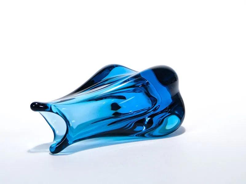 Wazon, szkło błękitny, proj. J. Beranek, Skrdlovice, Czechosłowacja, lata 60. - 31703