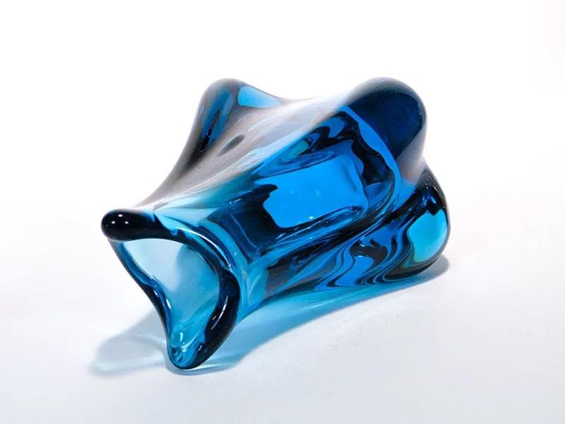 Wazon, szkło błękitny, proj. J. Beranek, Skrdlovice, Czechosłowacja, lata 60. - 31705