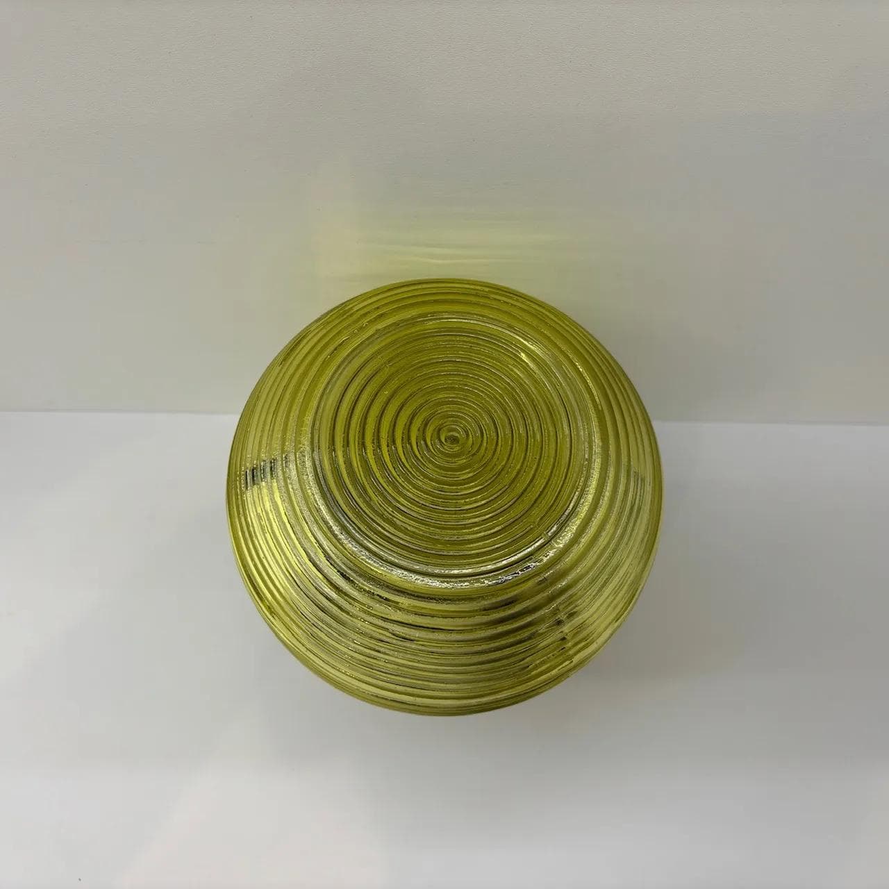 Żółty, szklano-porcelitowy kinkiet industrialny, Niemcy, lata 70. - 31909