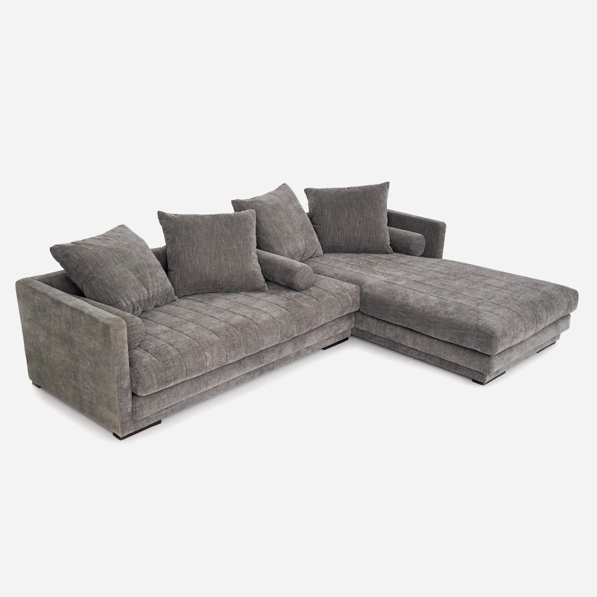 Corner sofa KOPENHAGA, grey fabric, wood, Poland, 1990s. - 31809