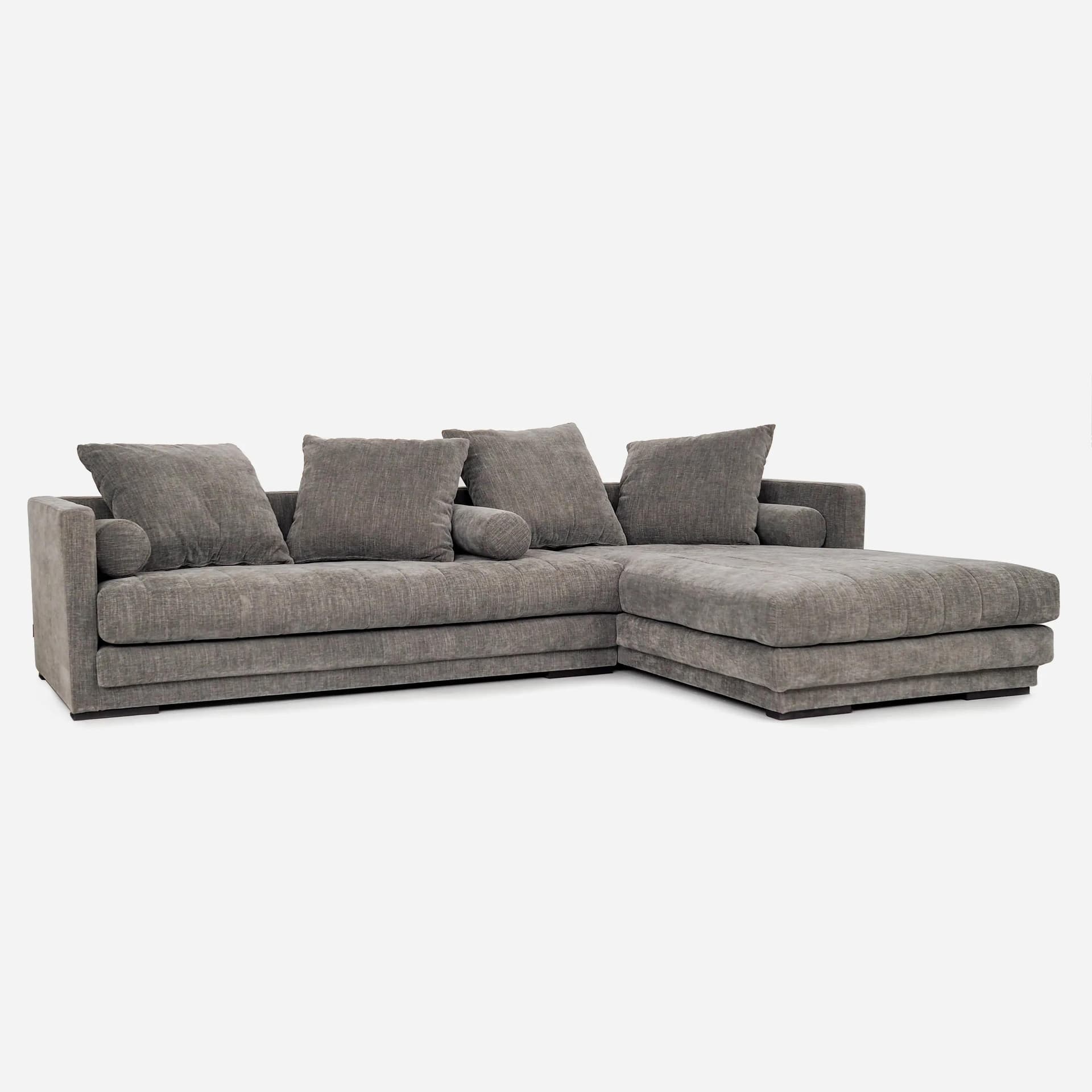 Corner sofa KOPENHAGA, grey fabric, wood, Poland, 1990s. - 31808