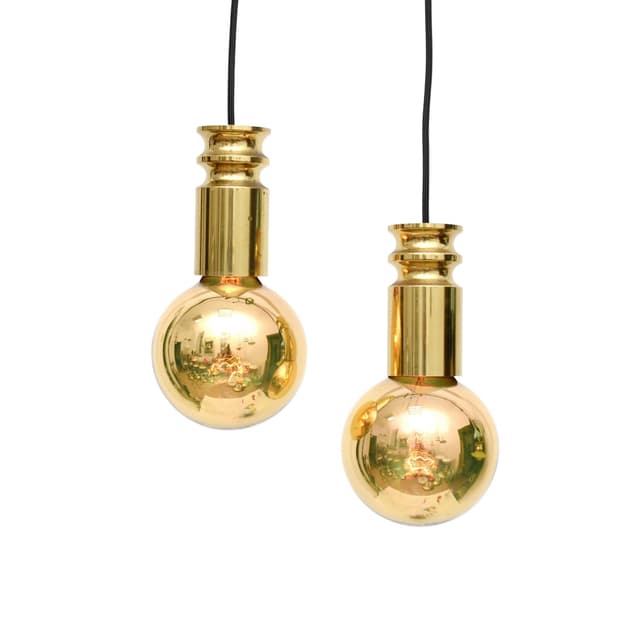 Para lamp wiszących, złoty, mosiądz, Dania, lata 50. - WYMIARY