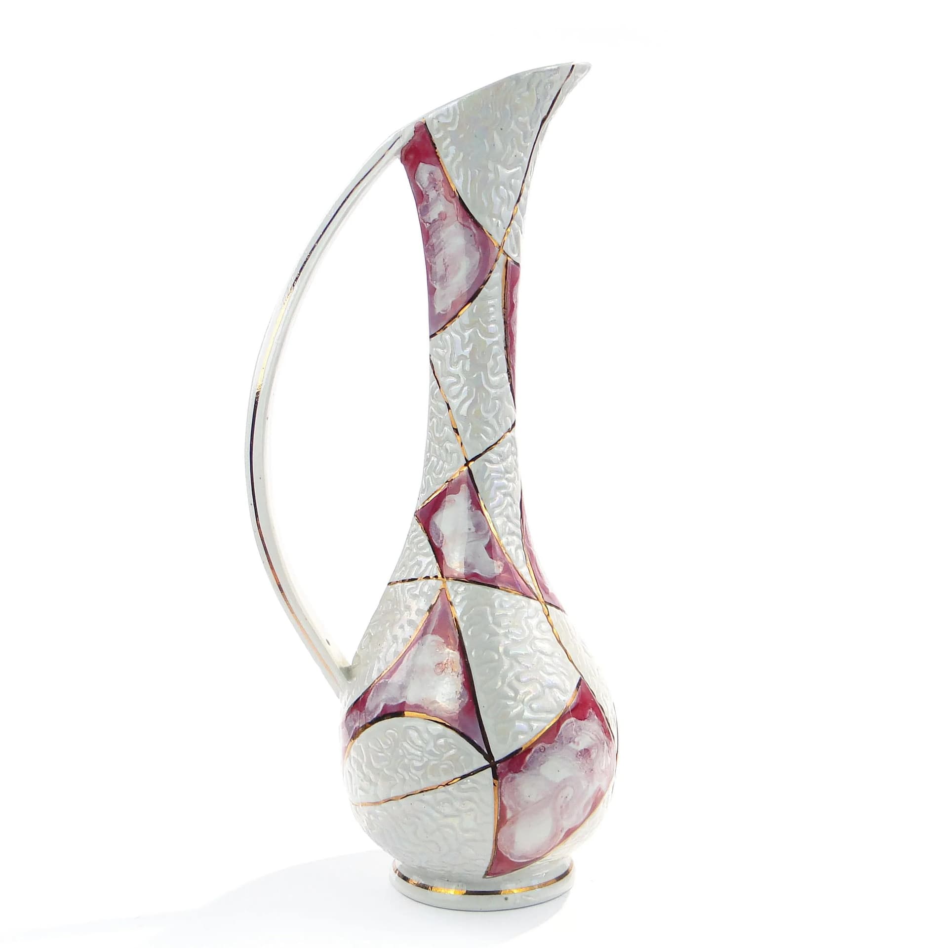 Jug Pop-Art, white, porcelain, by Z. Buksowicz, Poland, 1960s. - 31976