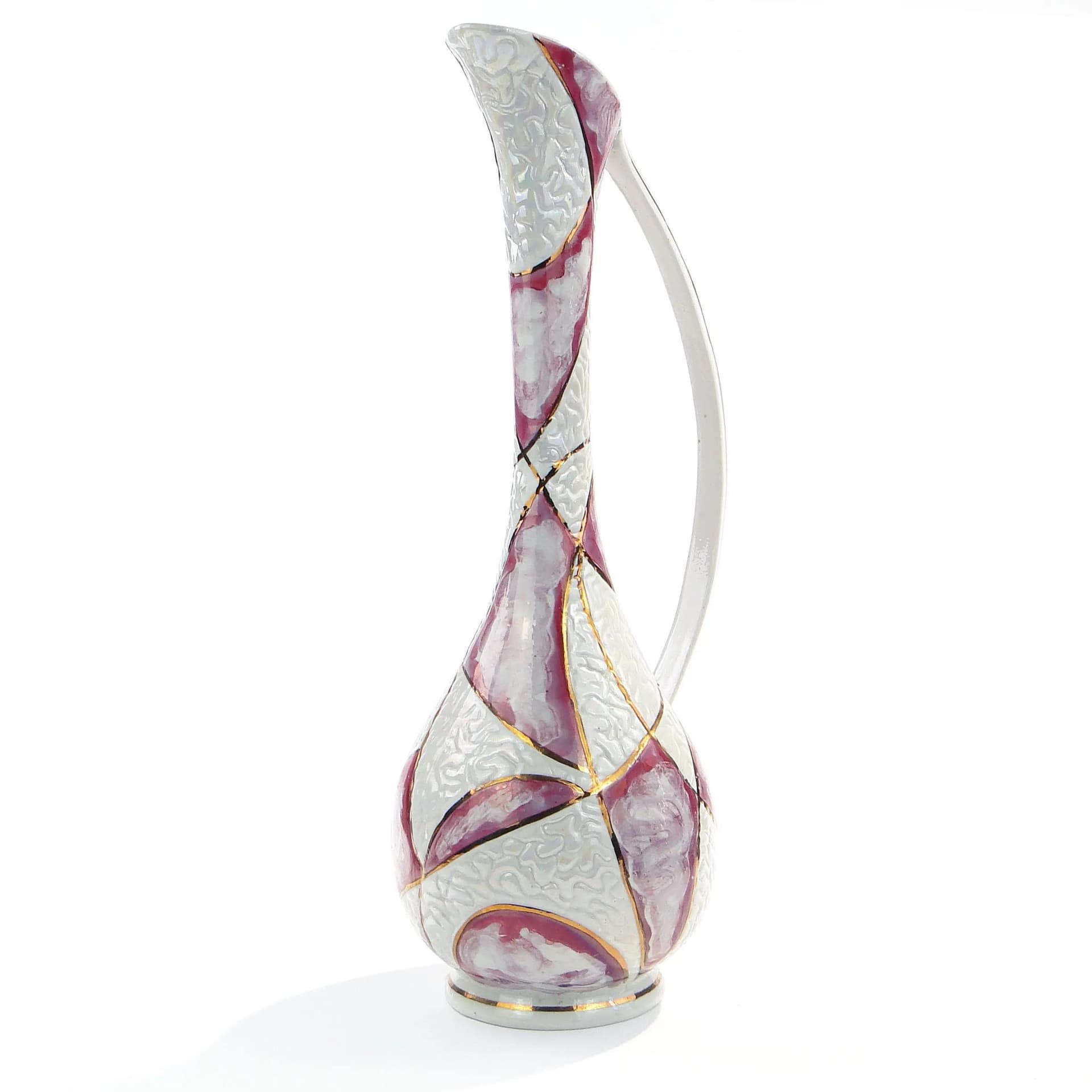 Jug Pop-Art, white, porcelain, by Z. Buksowicz, Poland, 1960s. - 31982