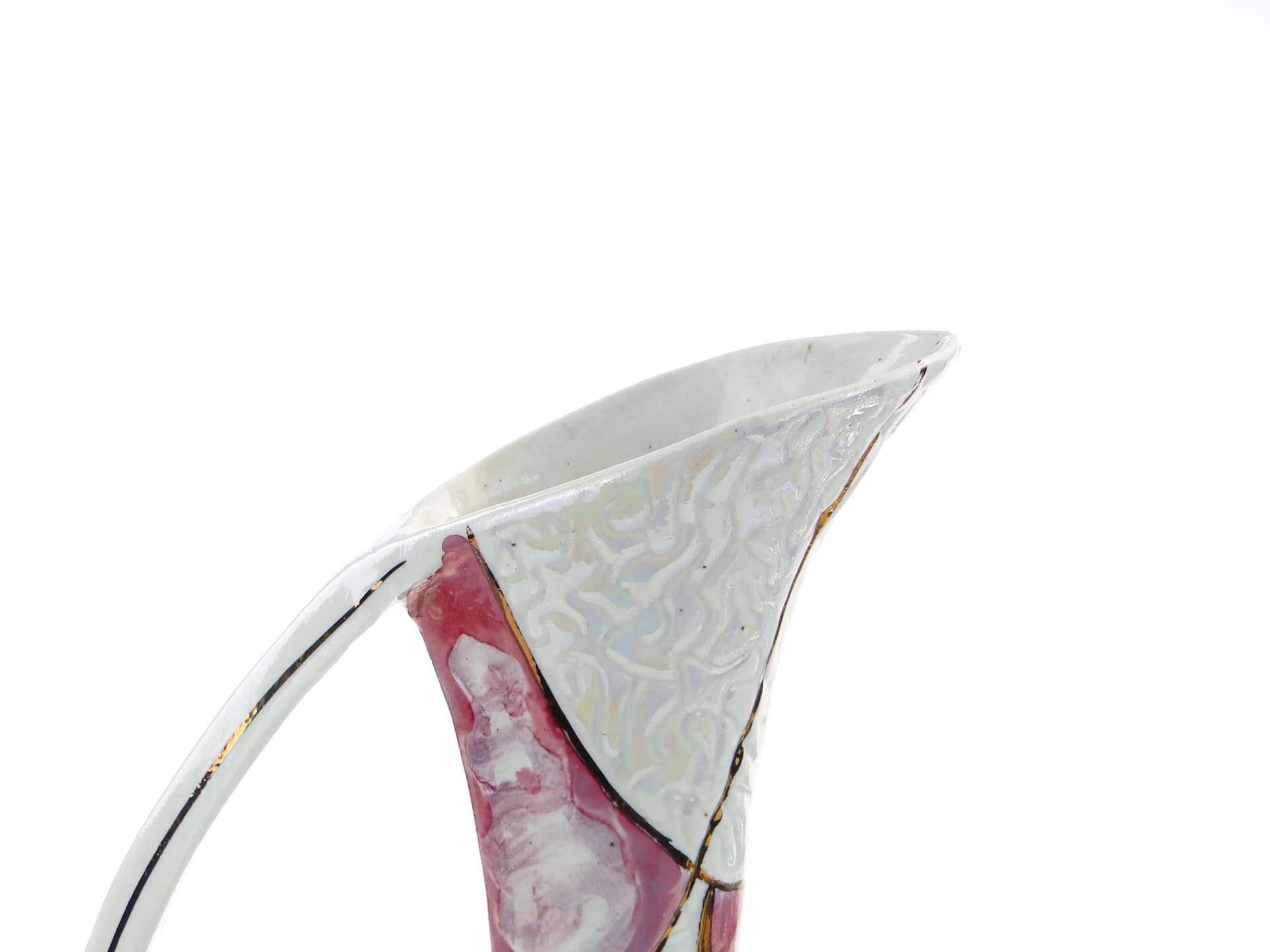 Jug Pop-Art, white, porcelain, by Z. Buksowicz, Poland, 1960s. - 31979