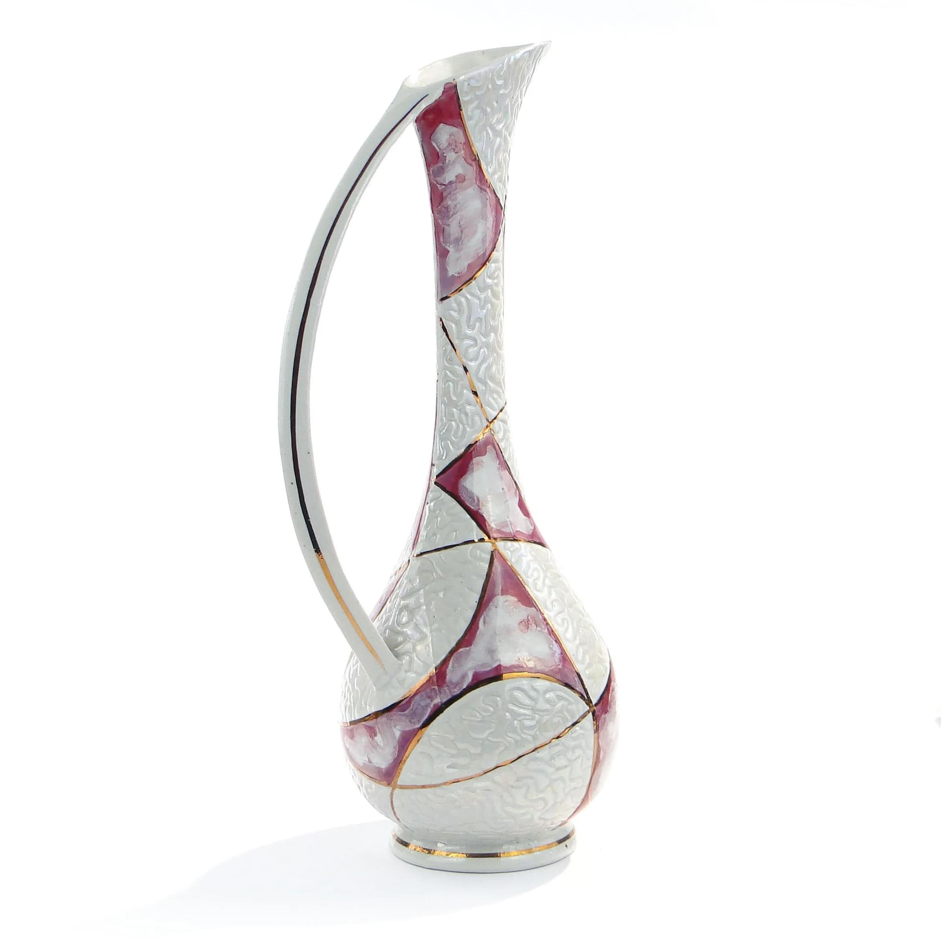 Jug Pop-Art, white, porcelain, by Z. Buksowicz, Poland, 1960s. - 31980