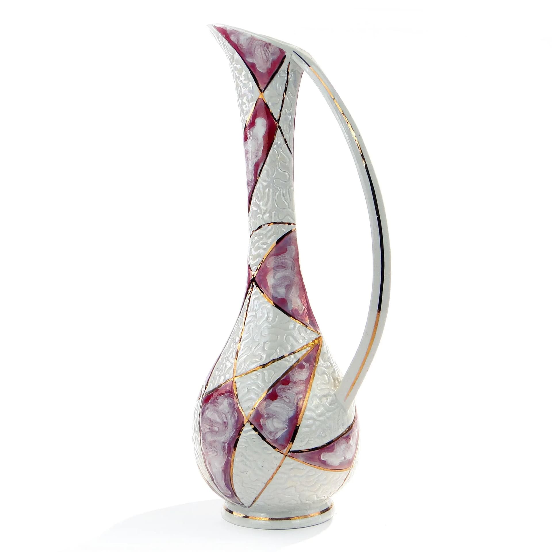 Jug Pop-Art, white, porcelain, by Z. Buksowicz, Poland, 1960s. - 31981