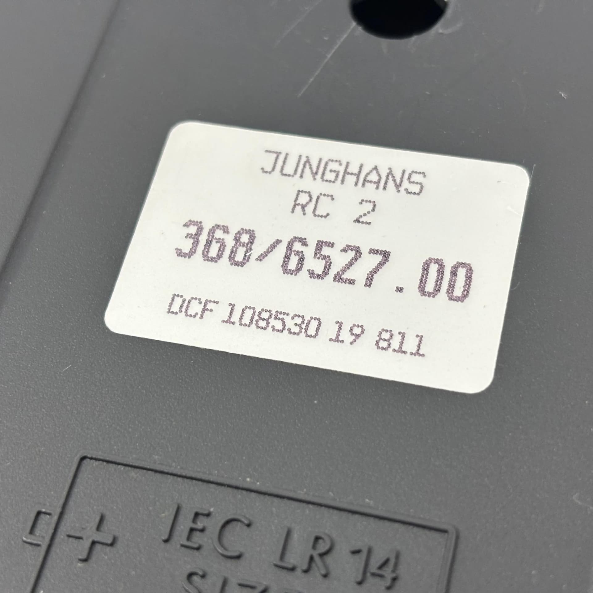 Zegar ścienny RC2, czarny, plastik, Junghans, Niemcy, lata 80. - 31877