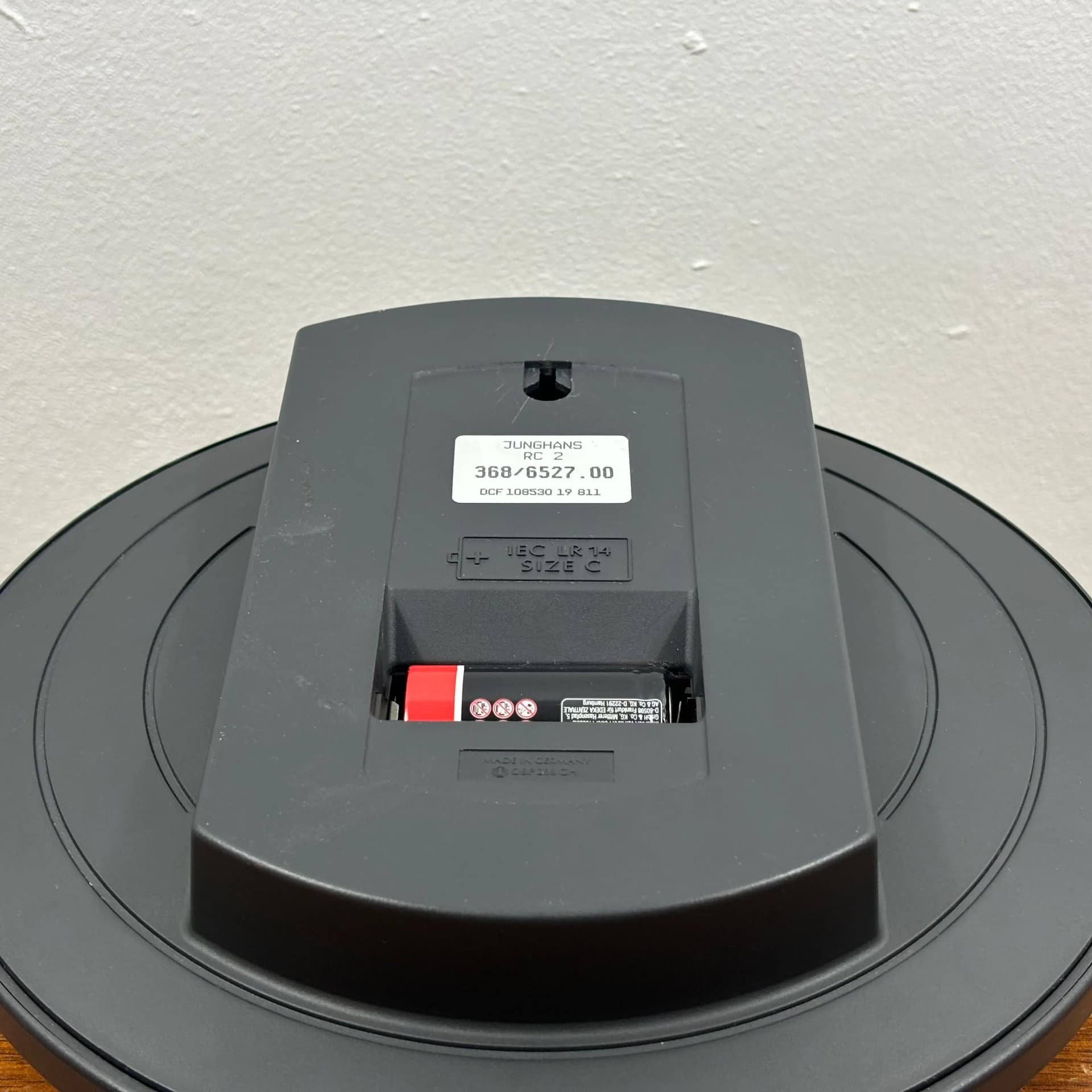 Zegar ścienny RC2, czarny, plastik, Junghans, Niemcy, lata 80. - 31879