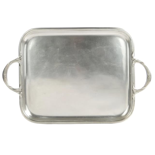 Rectangular Tray, Silver Brass, J. Fraget, Poland, Early 20th c. - DIMENSION