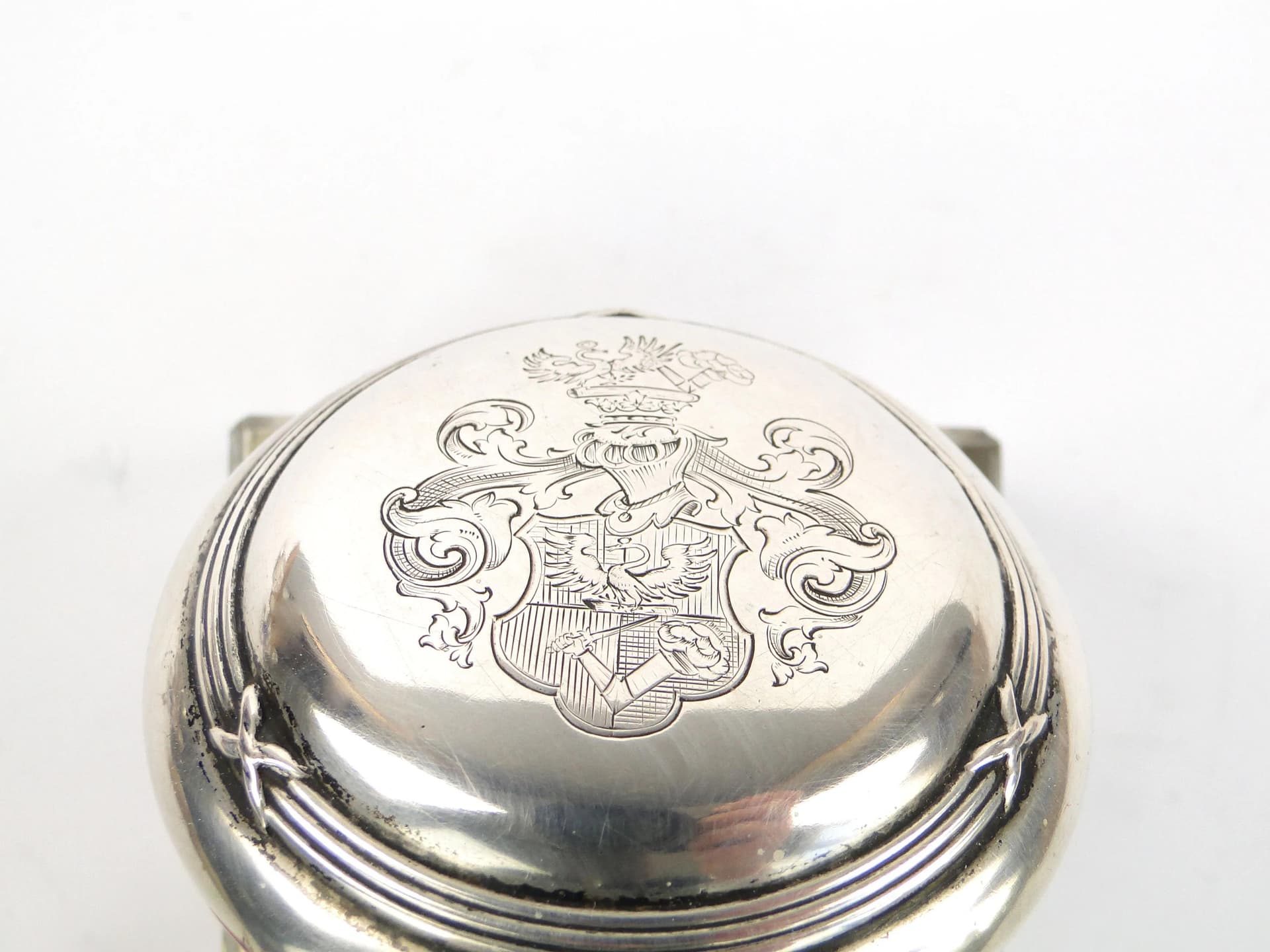 Kałamarz gabinetowy, transparentny kryształ, srebro, Niemcy, XIX wiek - 32137