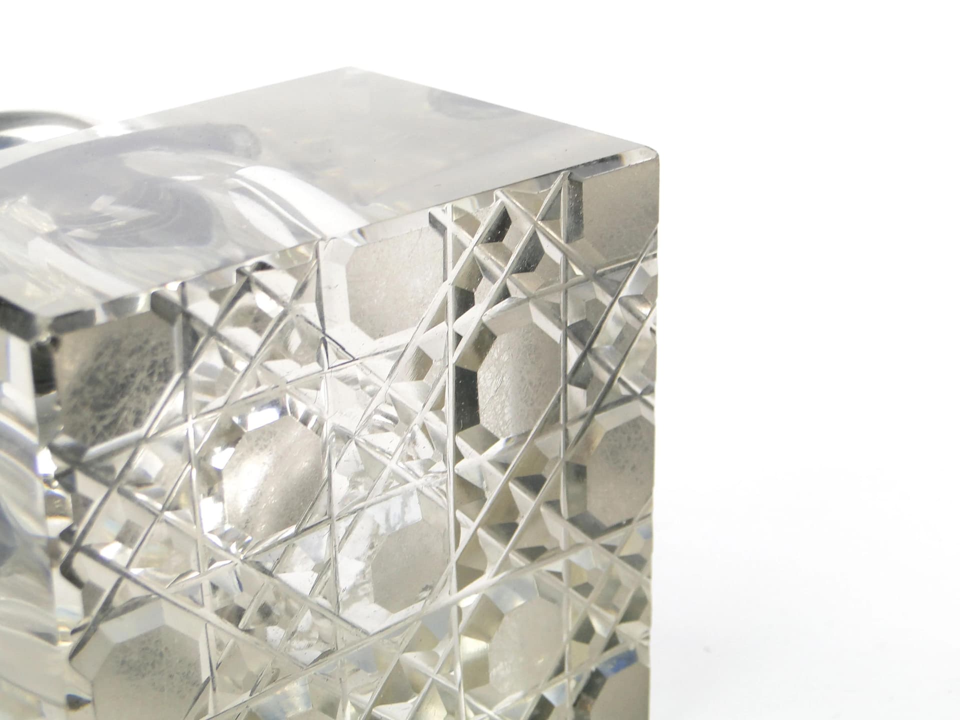 Kałamarz gabinetowy, transparentny kryształ, srebro, Niemcy, XIX wiek - 32141