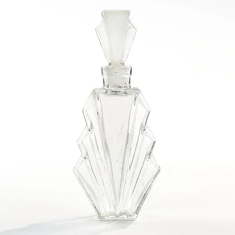 Perfume bottle Art Deco, transparent glass, Niemen glassworks, Poland, 1930s - 32089
