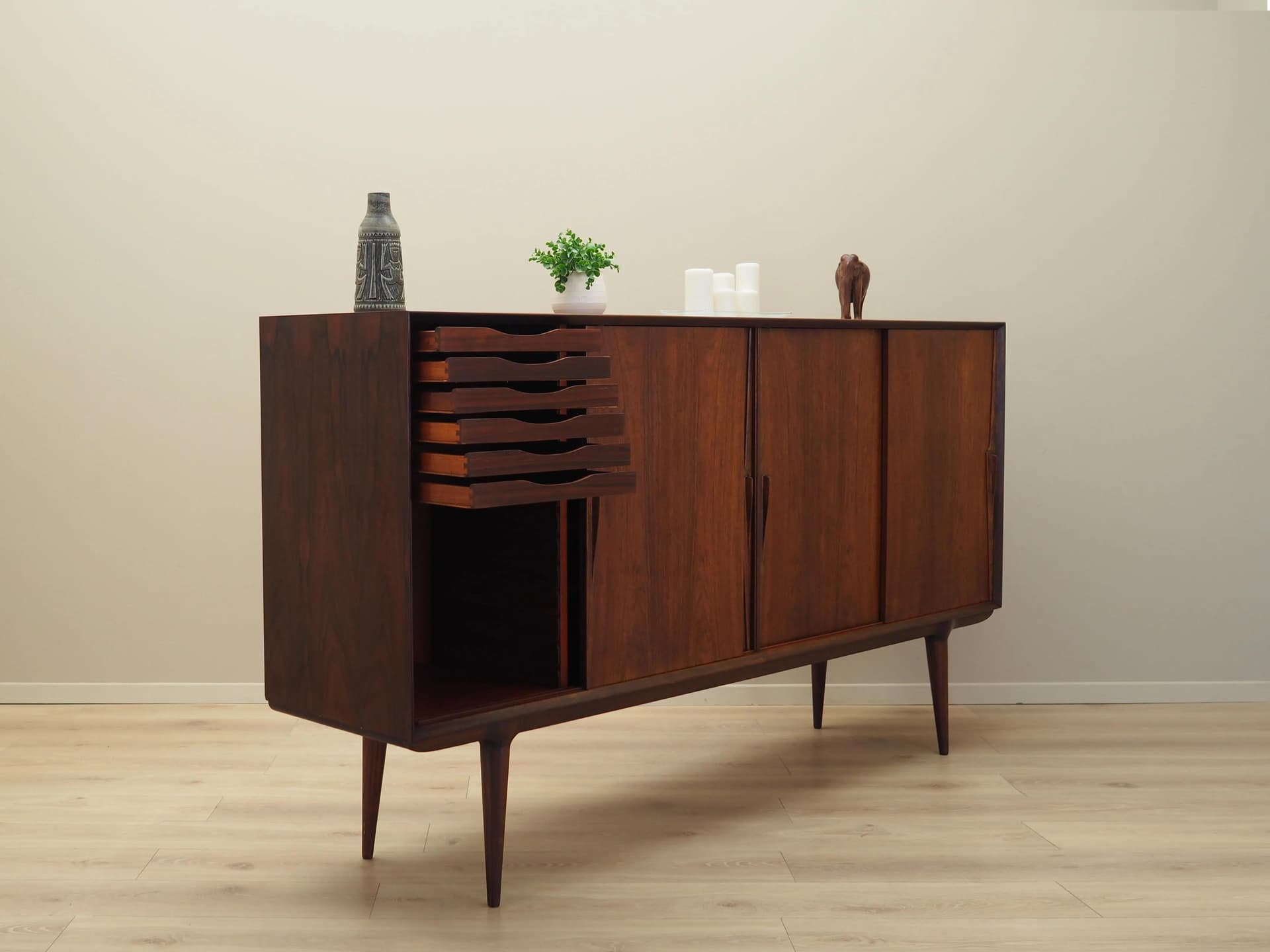 Highboard model 19, palisander brązowy ciemny, Omann Jun, Dania, lata 70. - 32252