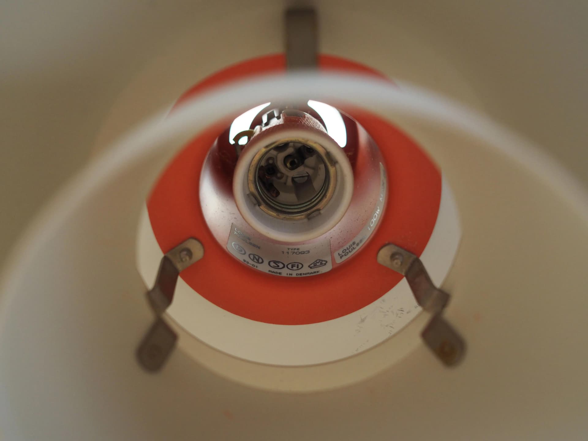 Pendant lamp PH 4/3, white metal, by P. Henningsen, Louis Poulsen, Denmark, 1960s. - 32248