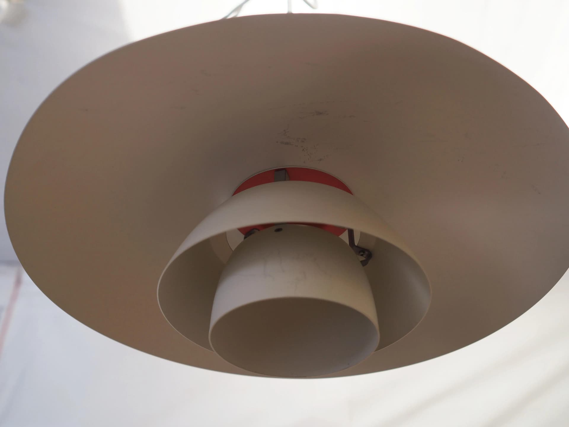 Pendant lamp PH 4/3, white metal, by P. Henningsen, Louis Poulsen, Denmark, 1960s. - 32244