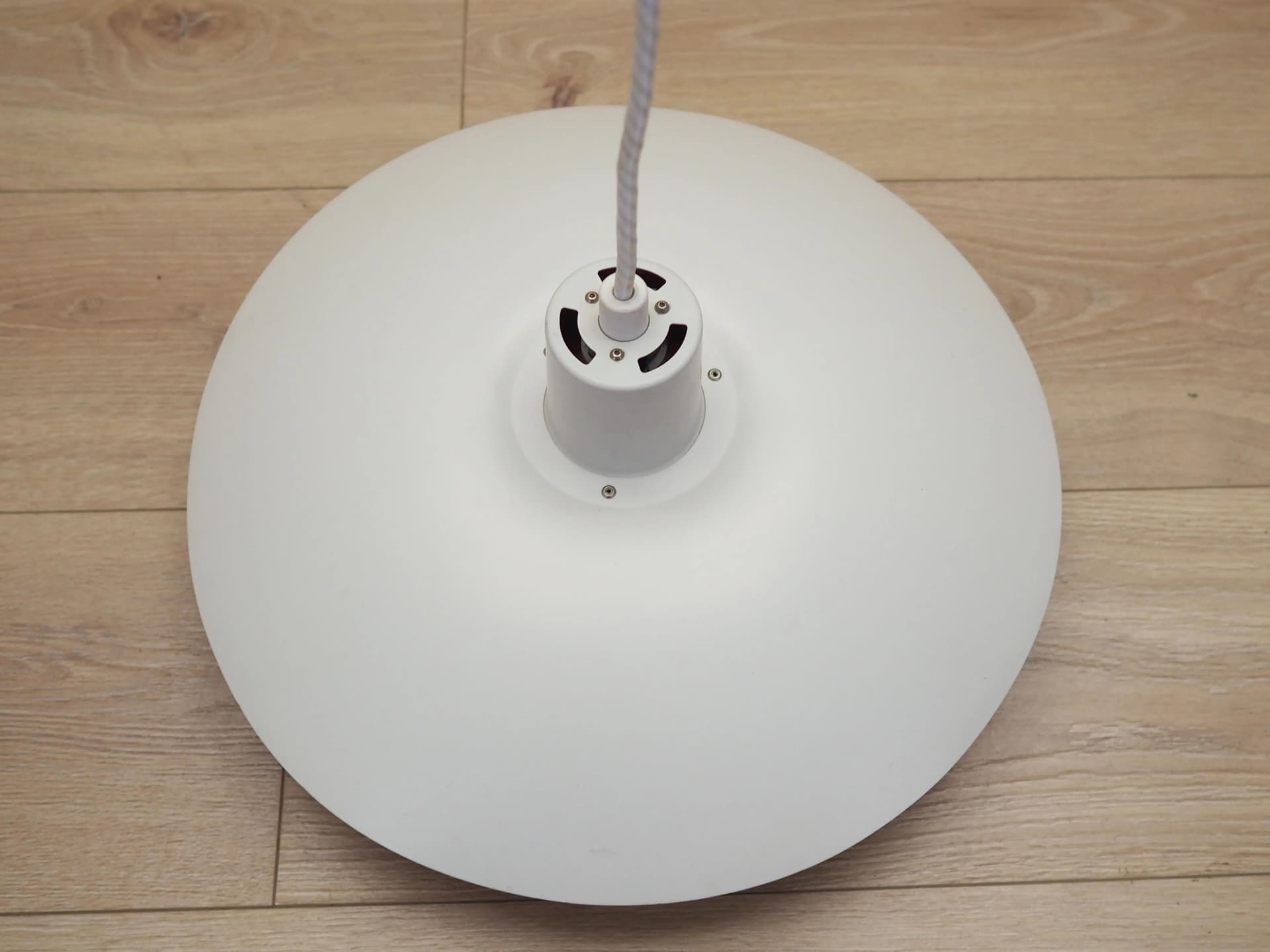 Pendant lamp PH 4/3, white metal, by P. Henningsen, Louis Poulsen, Denmark, 1960s. - 32243