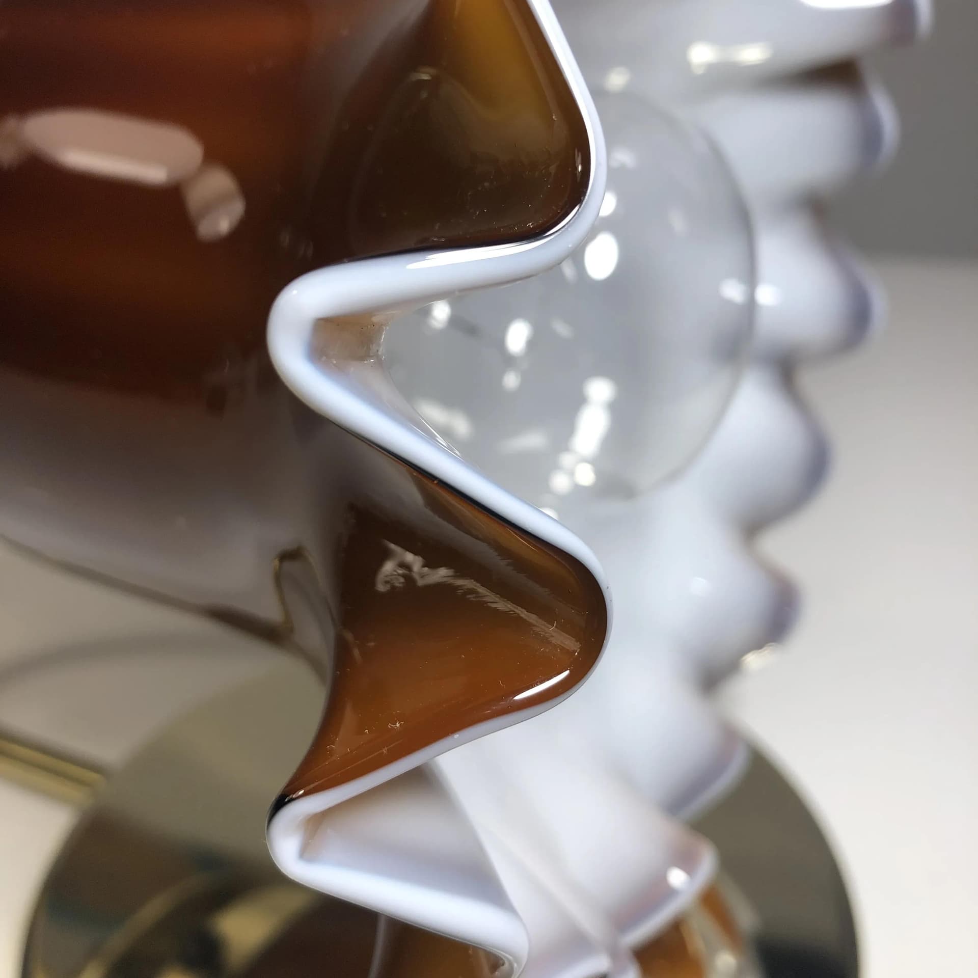 Kinkiet, złocony mosiądz, szkło, Peill&Putzler, Niemcy, lata 70. - 32024