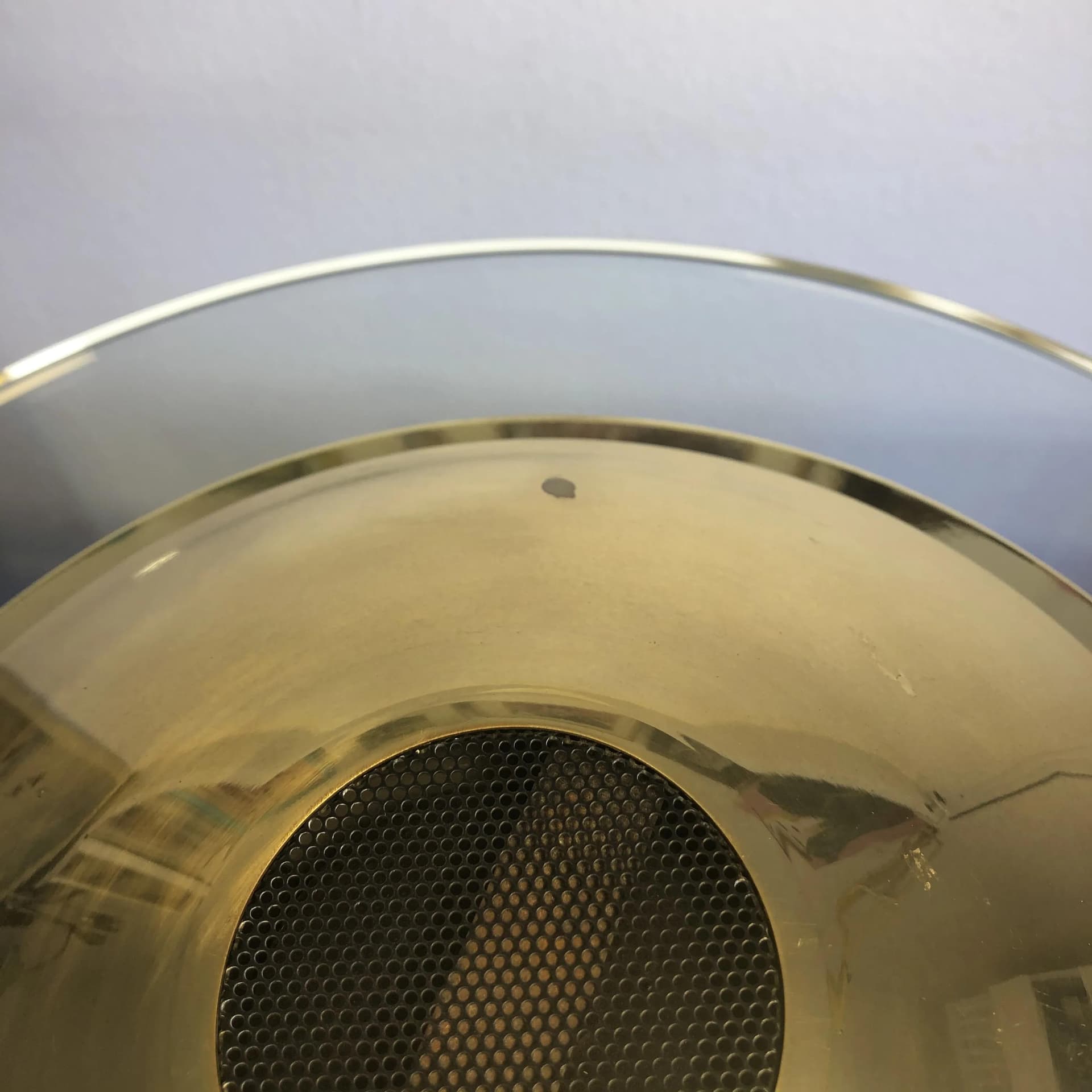 Lampa gabinetowa, mosiądz złoty, szkło, Niemcy, lata 80. - 32273