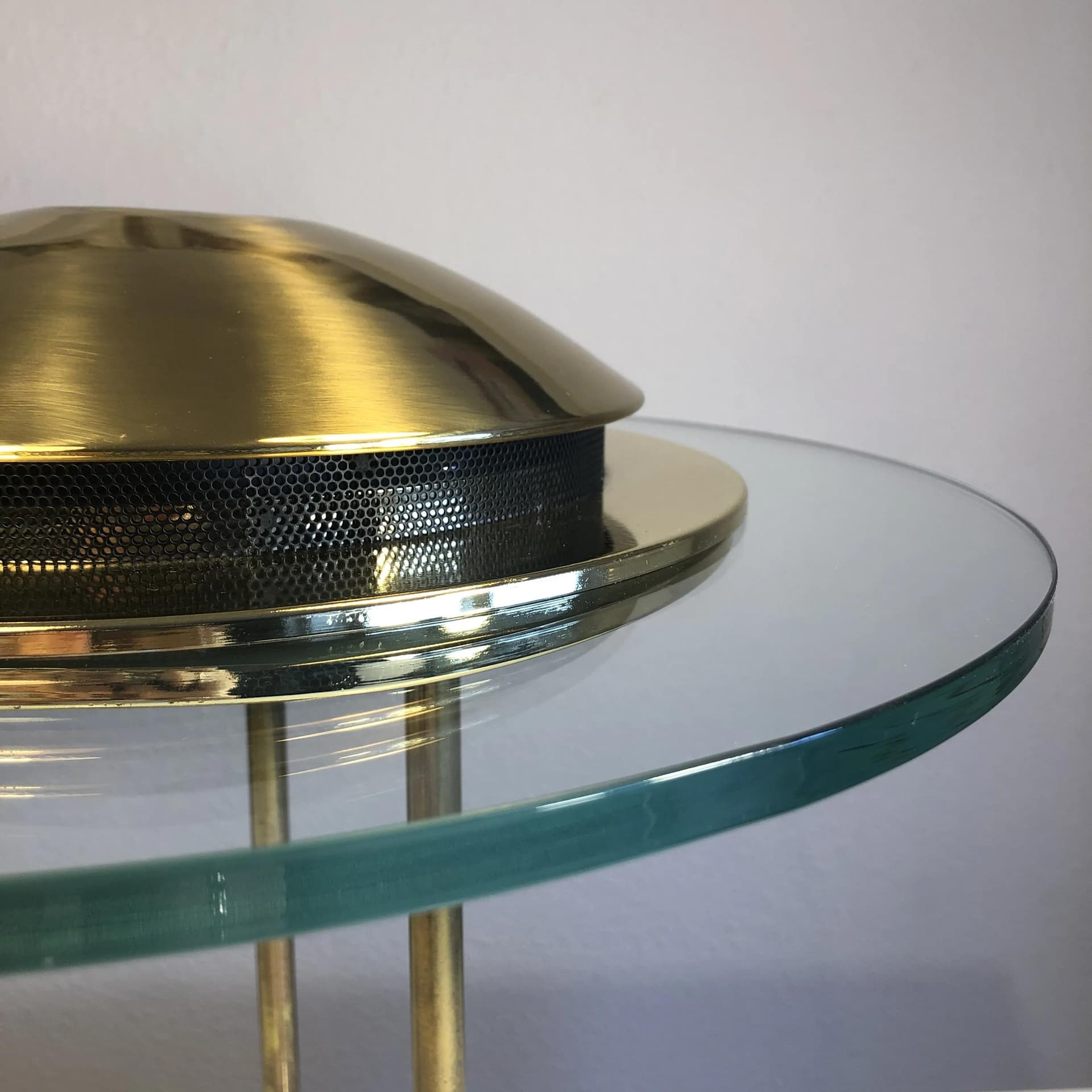 Lampa gabinetowa, mosiądz złoty, szkło, Niemcy, lata 80. - 32275